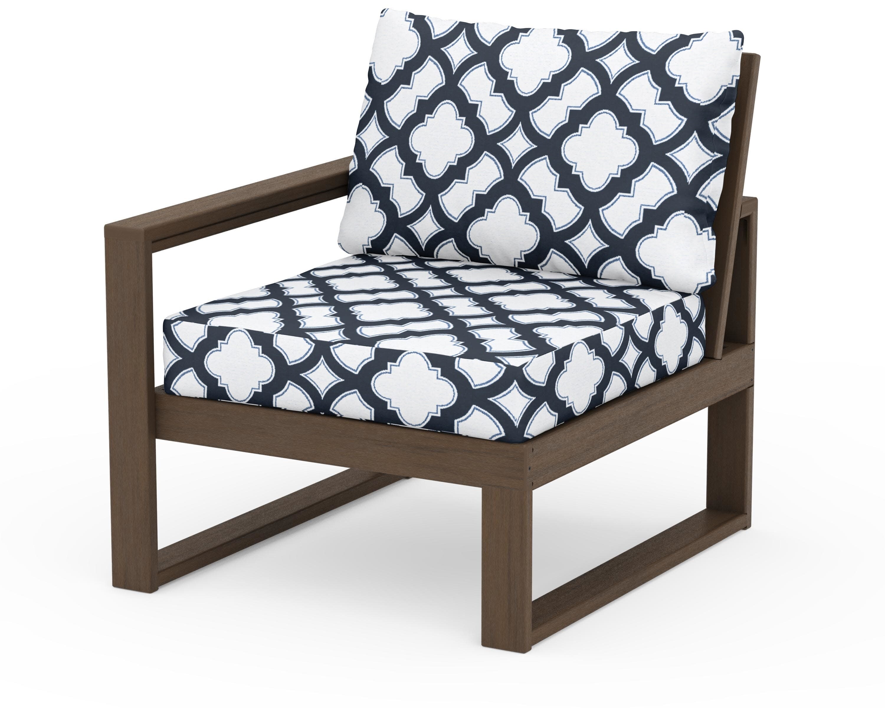 EDGE Modular Left Arm Chair in Kona / Trellis Marine Indigo
