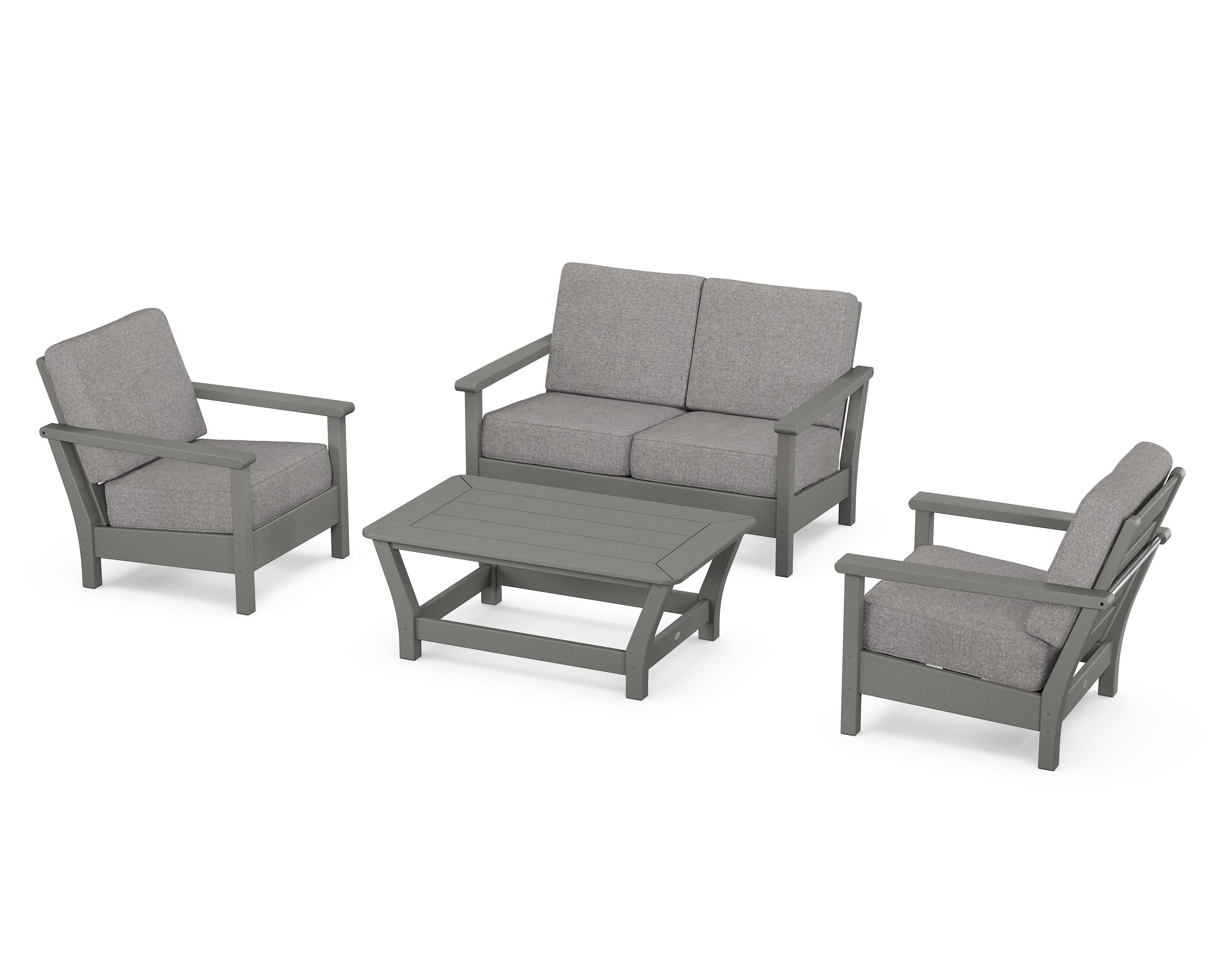 Harbour 4-Piece Deep Seating Set in Slate Grey / Grey Mist
