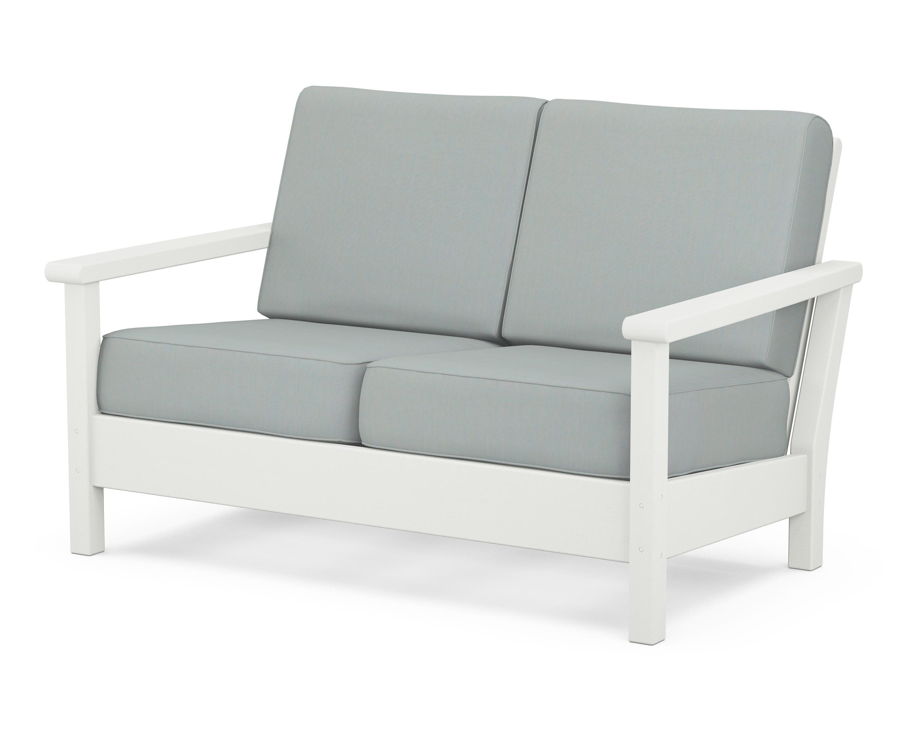 Harbour Deep Seating Loveseat in Vintage White / Spa
