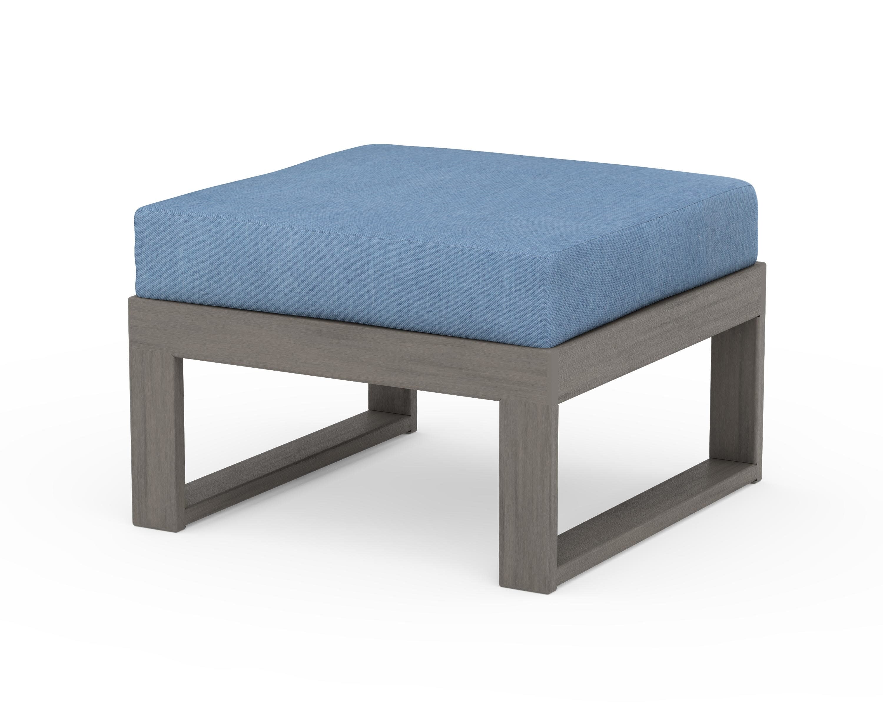 Modular Ottoman - Modern in Driftwood / Sky Blue