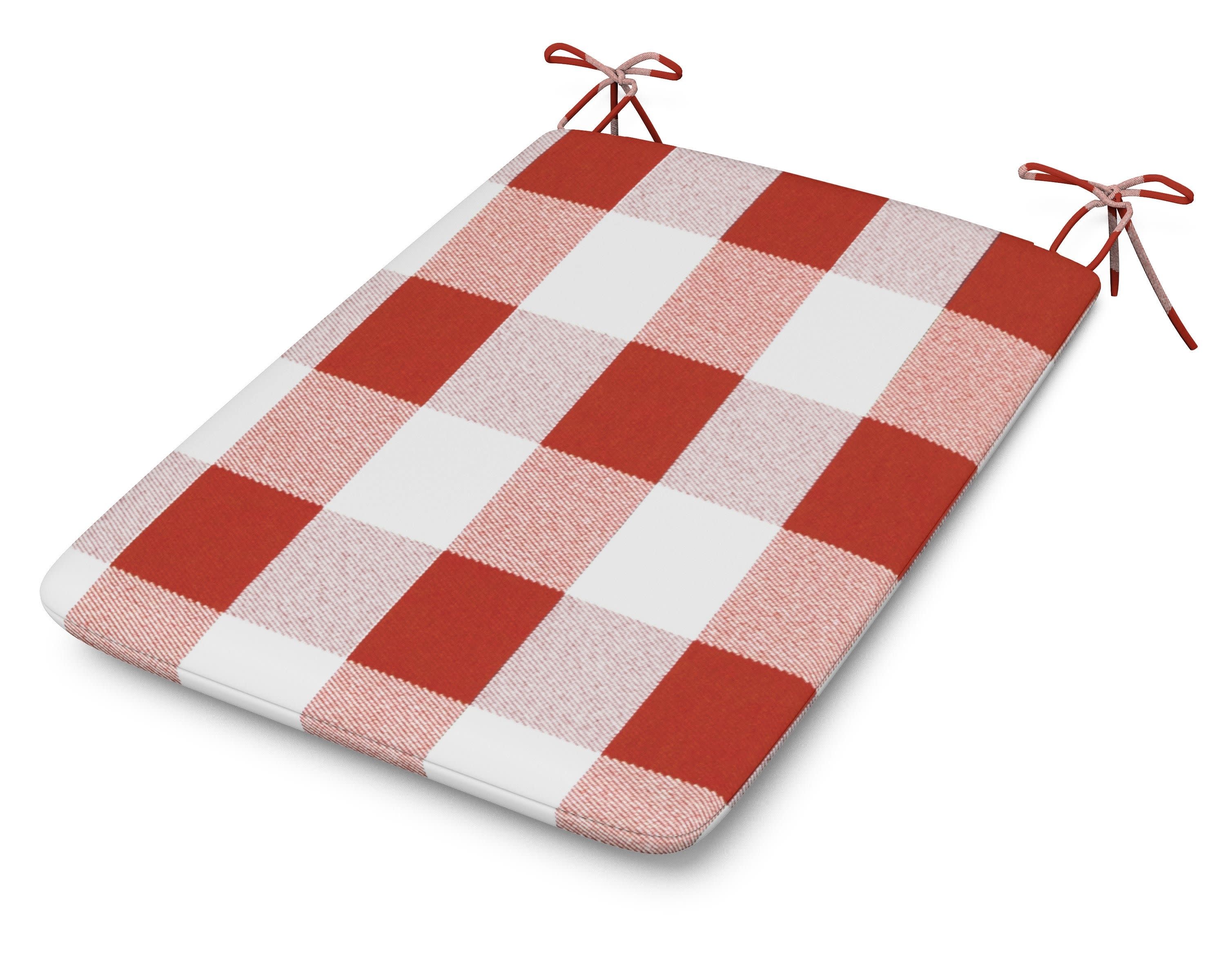 1100 Plaza Seat Pad in Buffalo Plaid Crimson