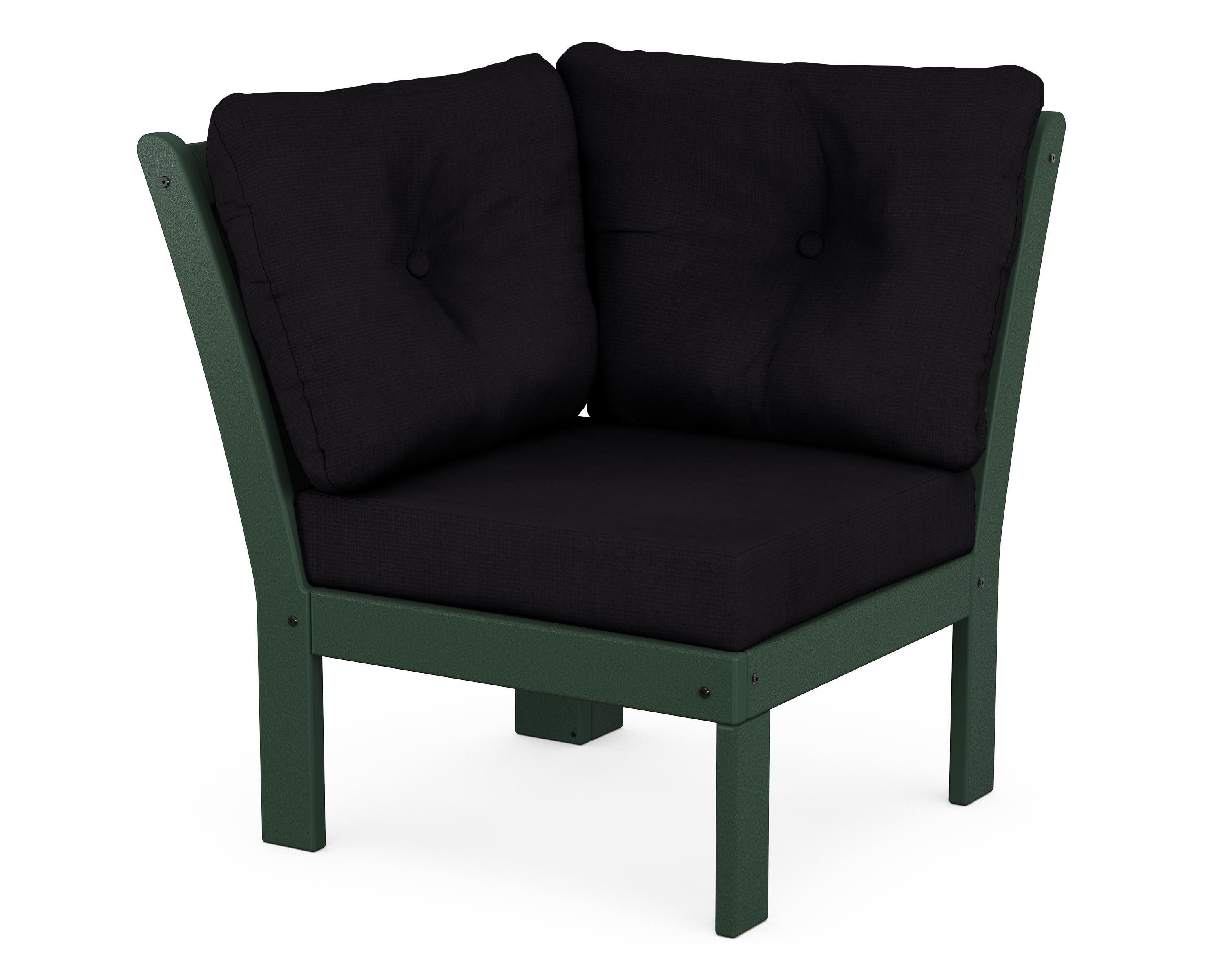 Vineyard Modular Corner Chair in Green / Midnight Linen