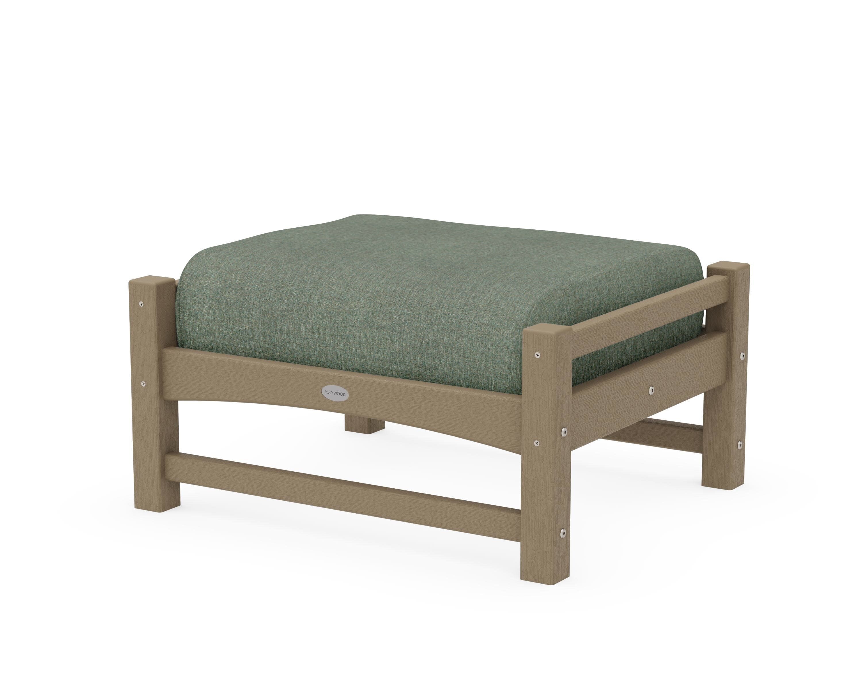 Club Ottoman in Vintage Sahara / Cast Sage