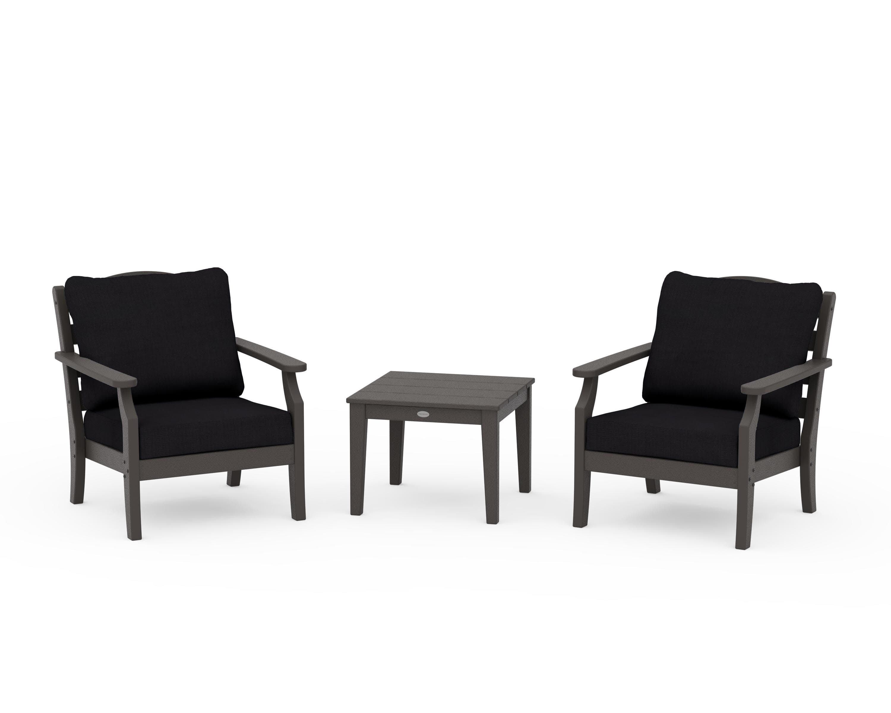 Savannah 3-Piece Deep Seating Set in Vintage Coffee / Midnight Linen