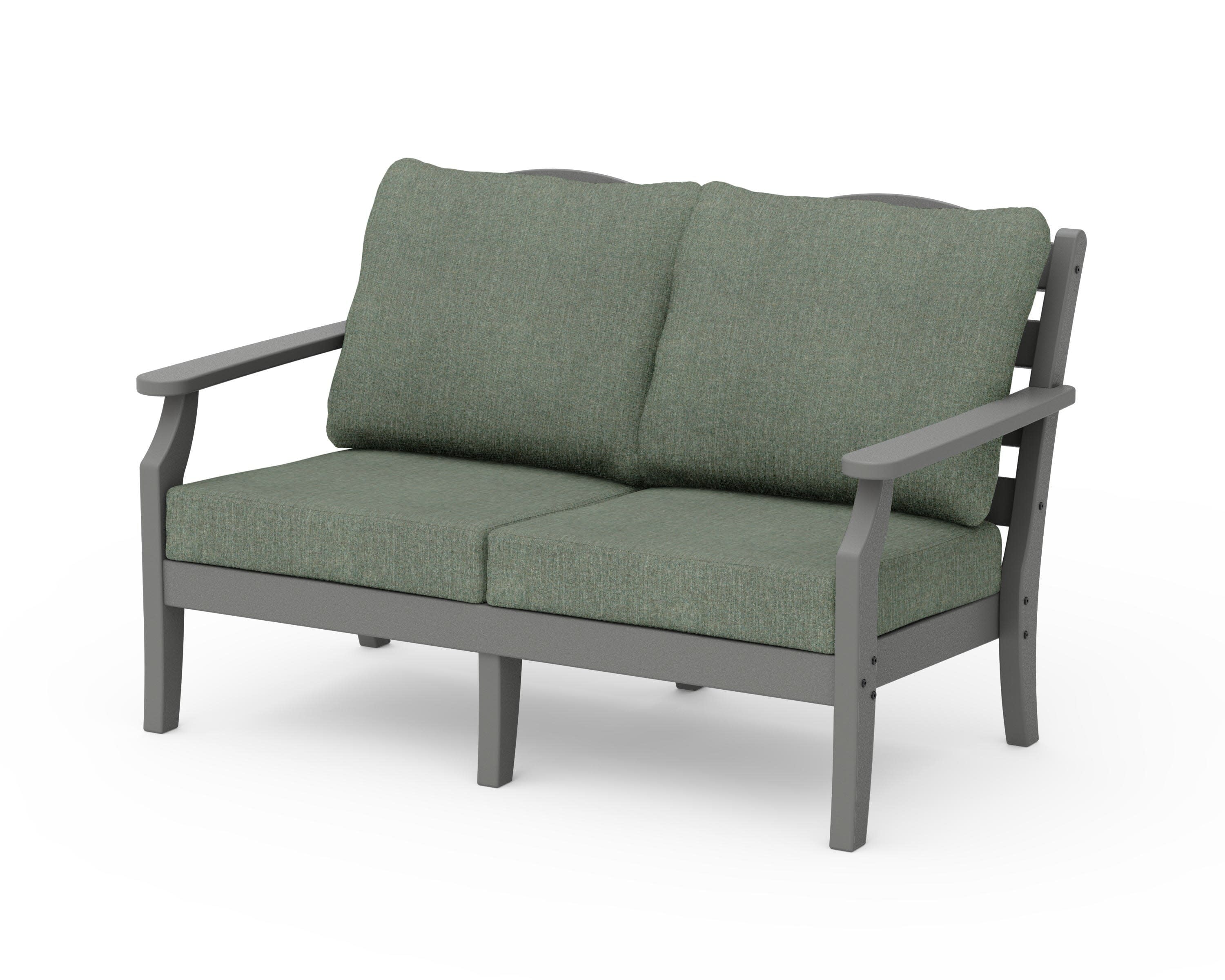 Savannah Deep Seating Loveseat in Slate Grey / Cast Sage