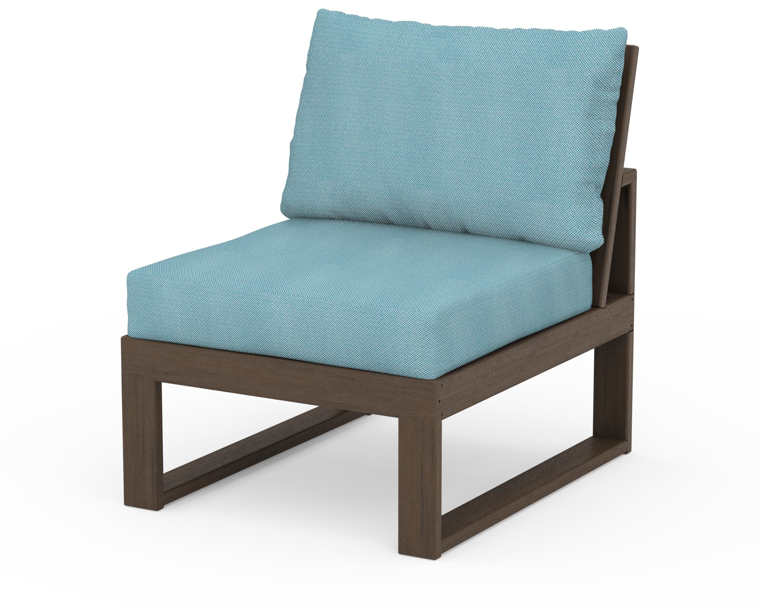 Modular Armless Chair in Kona / Lattice Sky Blue