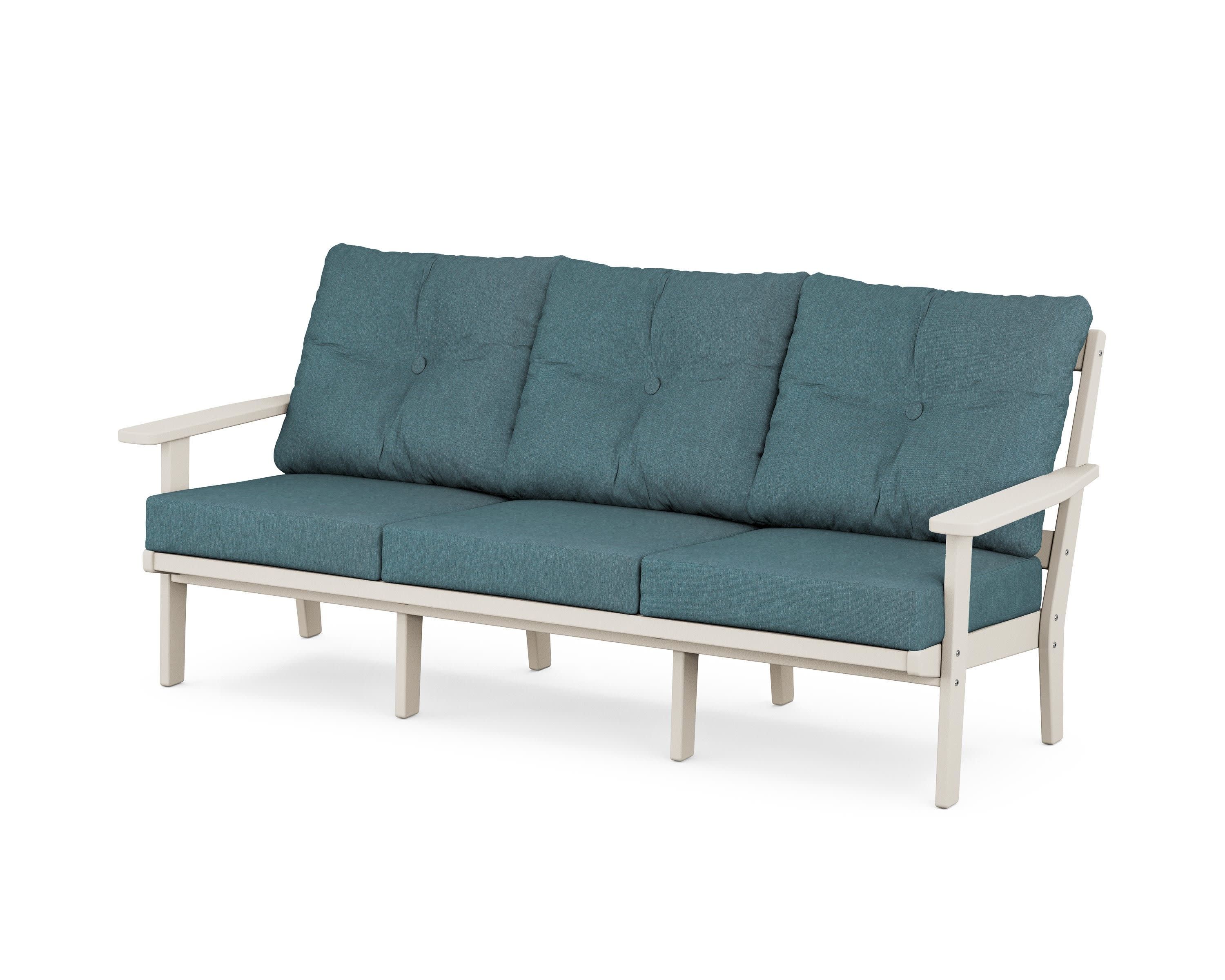 Oxford Deep Seating Sofa in Sand / Ocean Teal