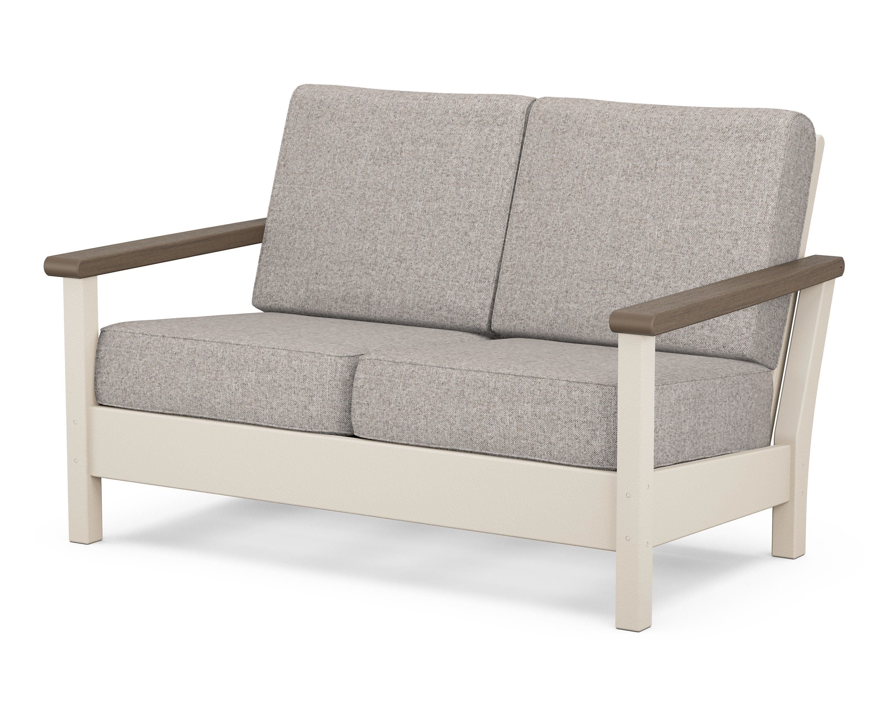 Harbour Deep Seating Loveseat in Sand / Kona / Weathered Tweed