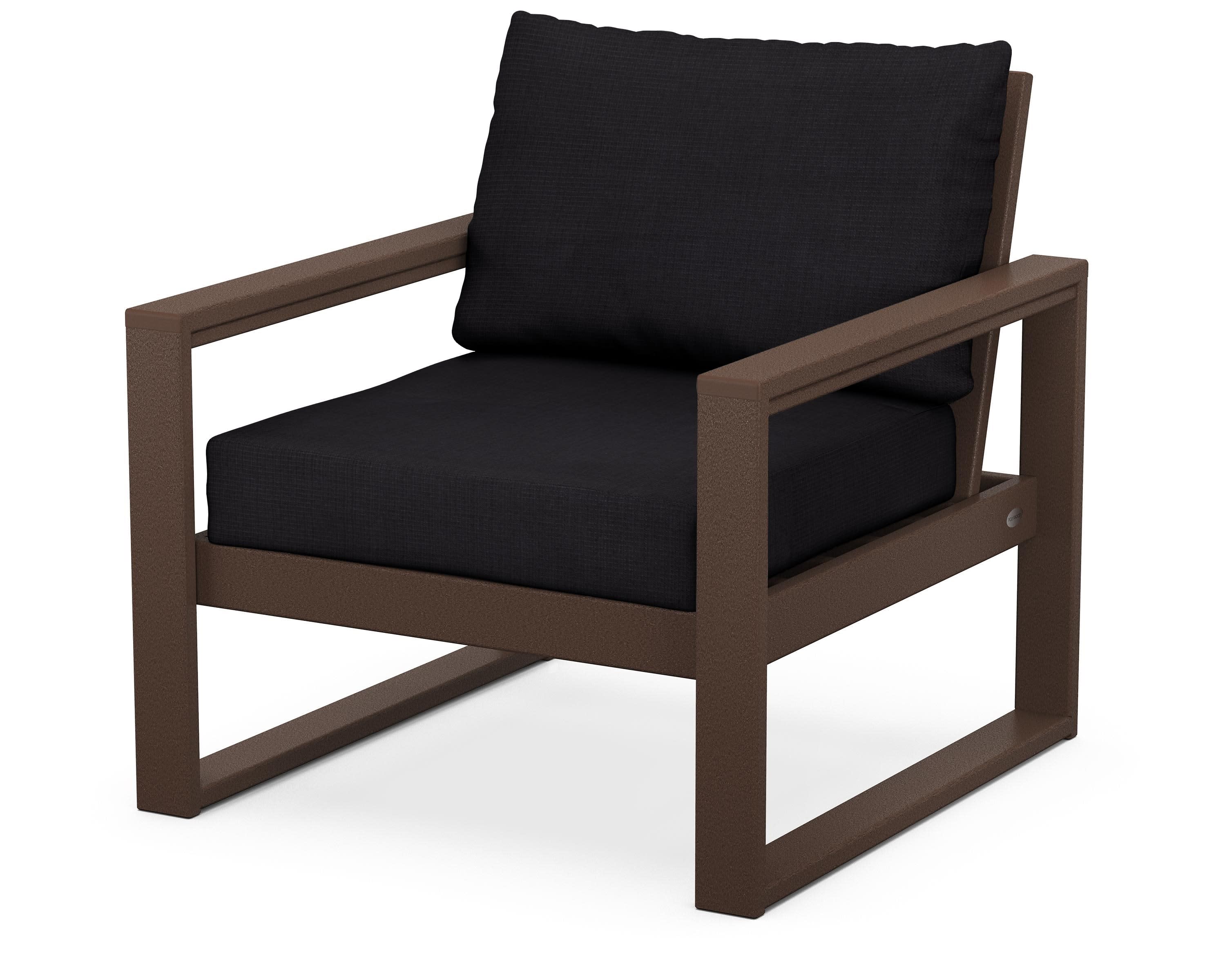 EDGE Club Chair in Mahogany / Midnight Linen