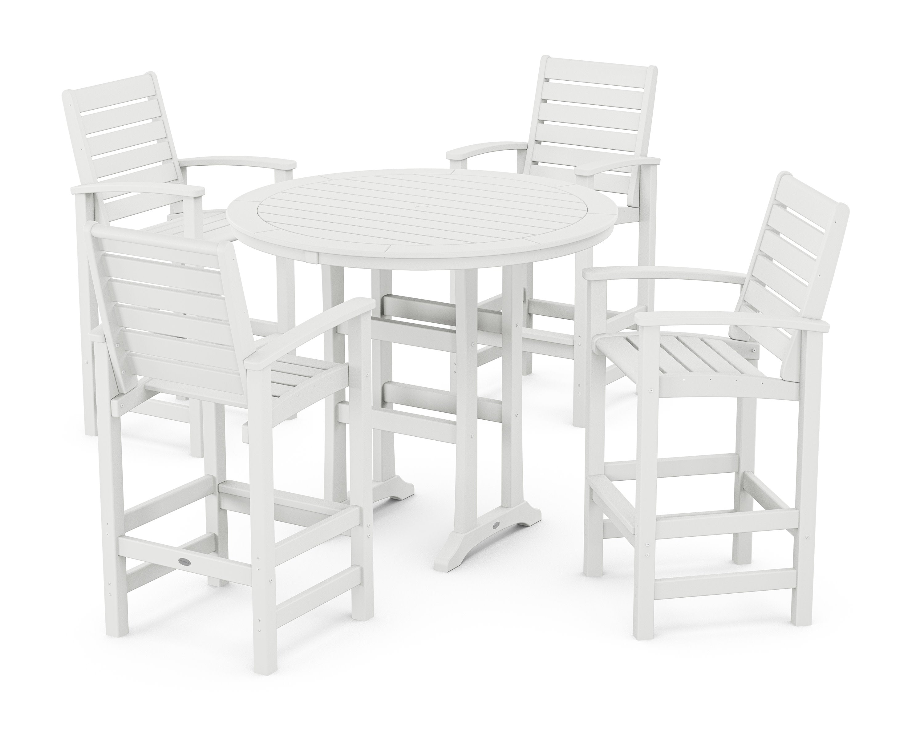 5 Piece Signature Bar Dining Set in White