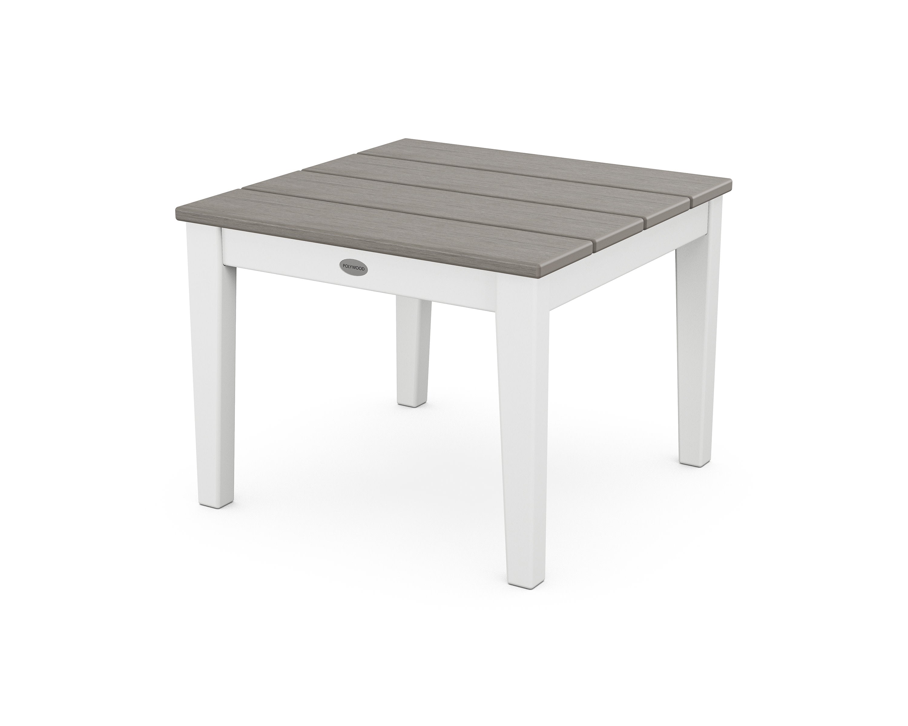 Newport 22" End Table in White / Driftwood