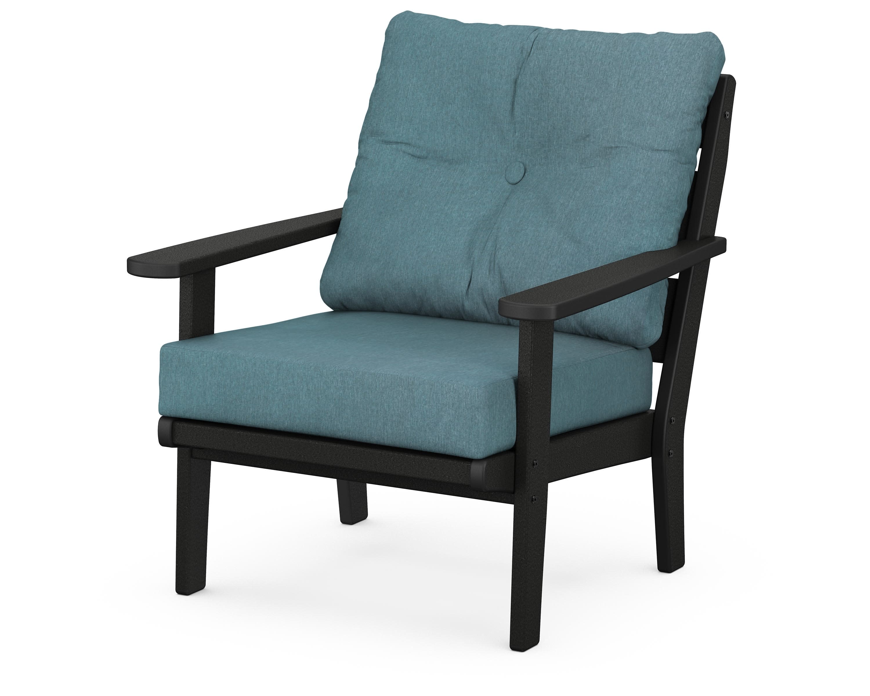 Lakeside Deep Seating Chair in Black / Ocean Teal