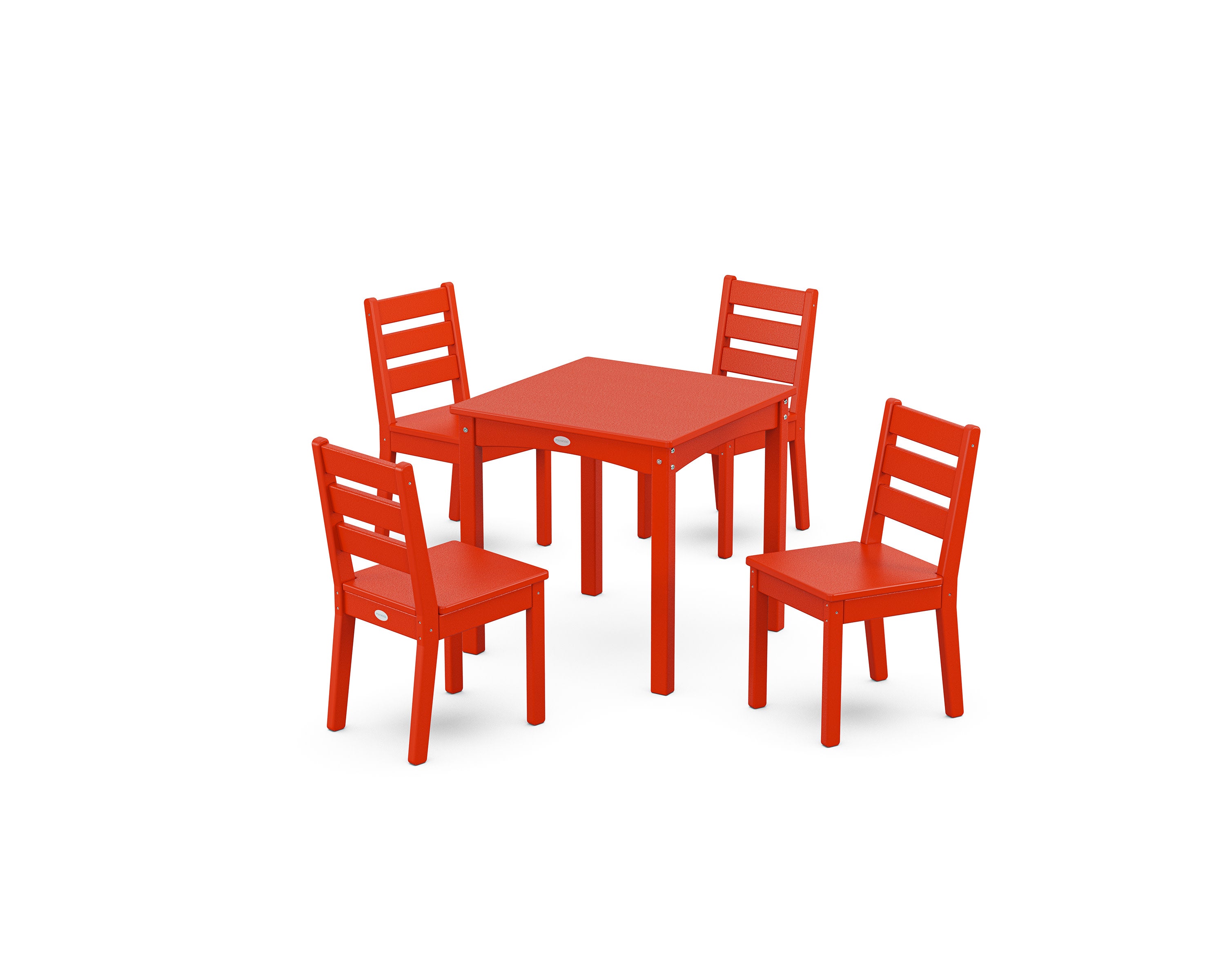 Lakeside Kids 5-Piece Dining Set in Sunset Red