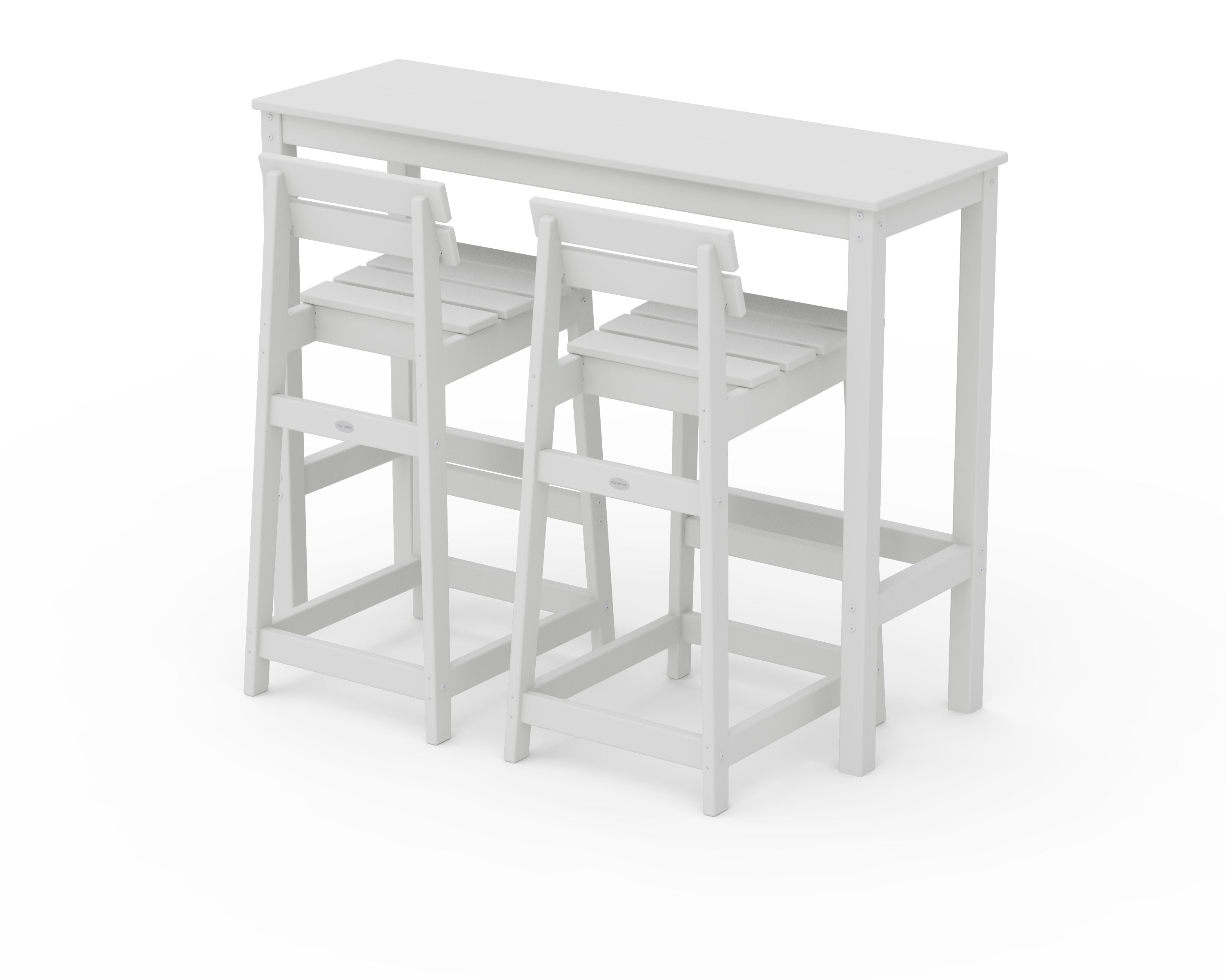 Modern Studio Plaza Lowback Bar Chair 3-Piece Balcony Set in White