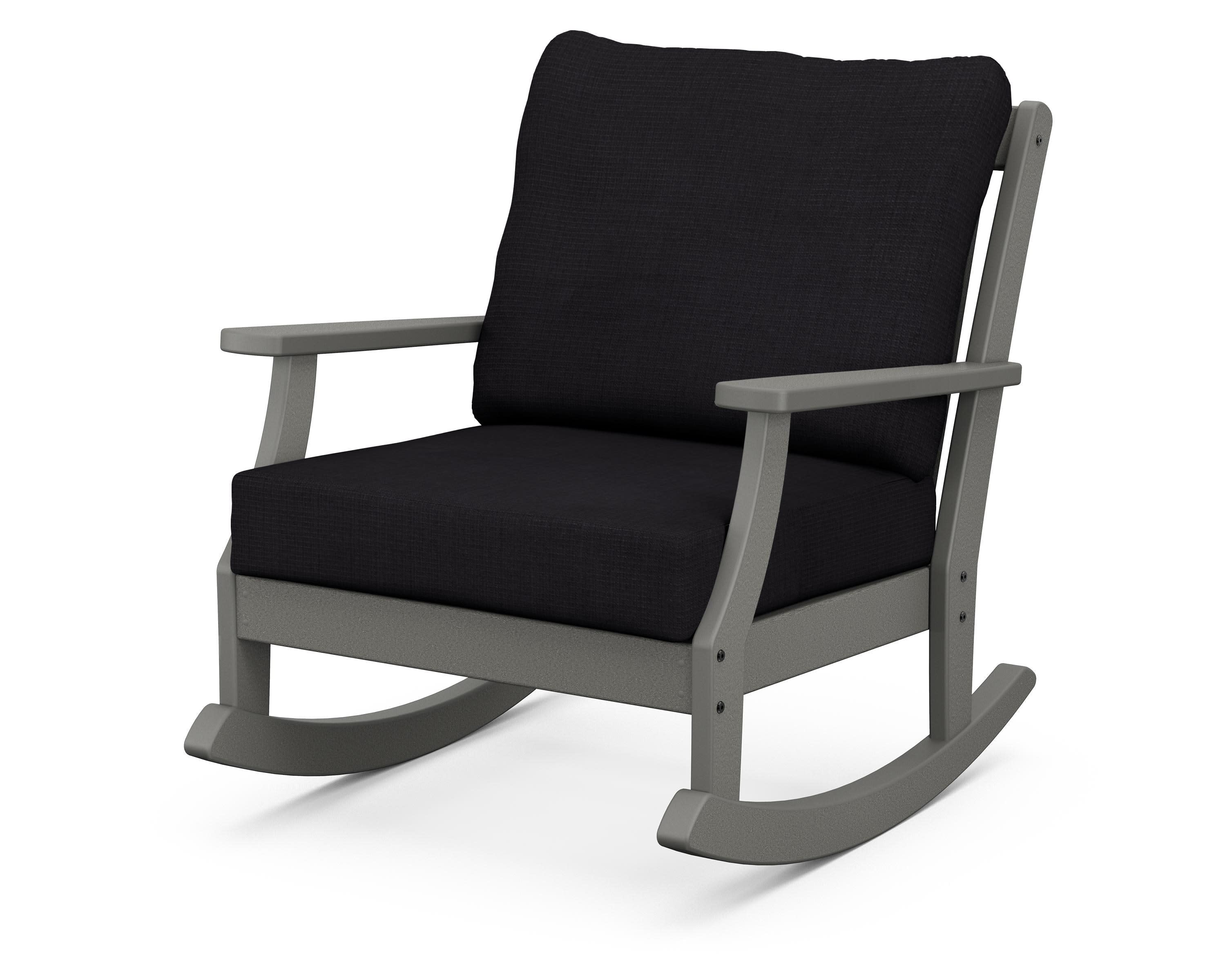 Braxton Deep Seating Rocking Chair in Slate Grey / Midnight Linen