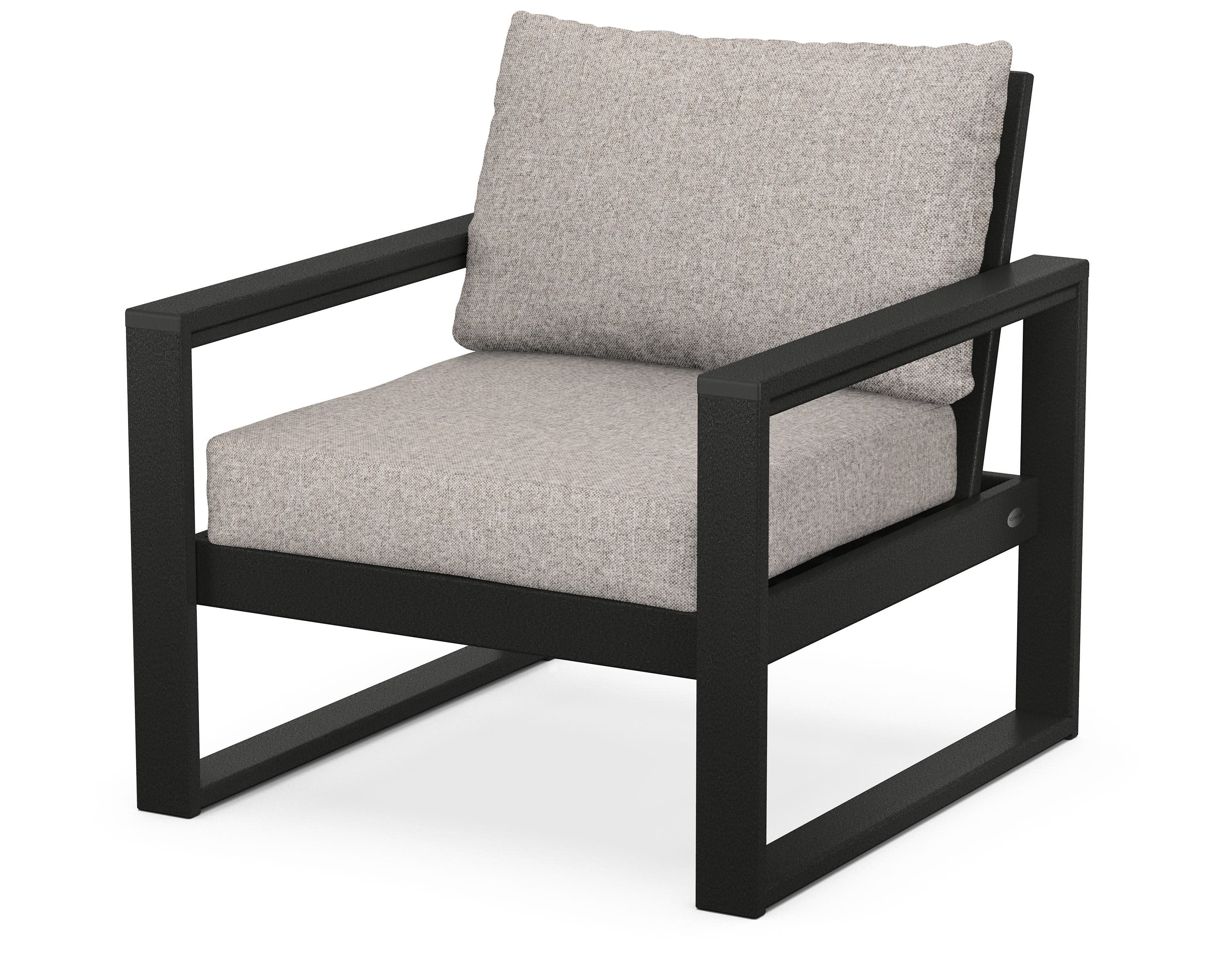 EDGE Club Chair in Black / Weathered Tweed