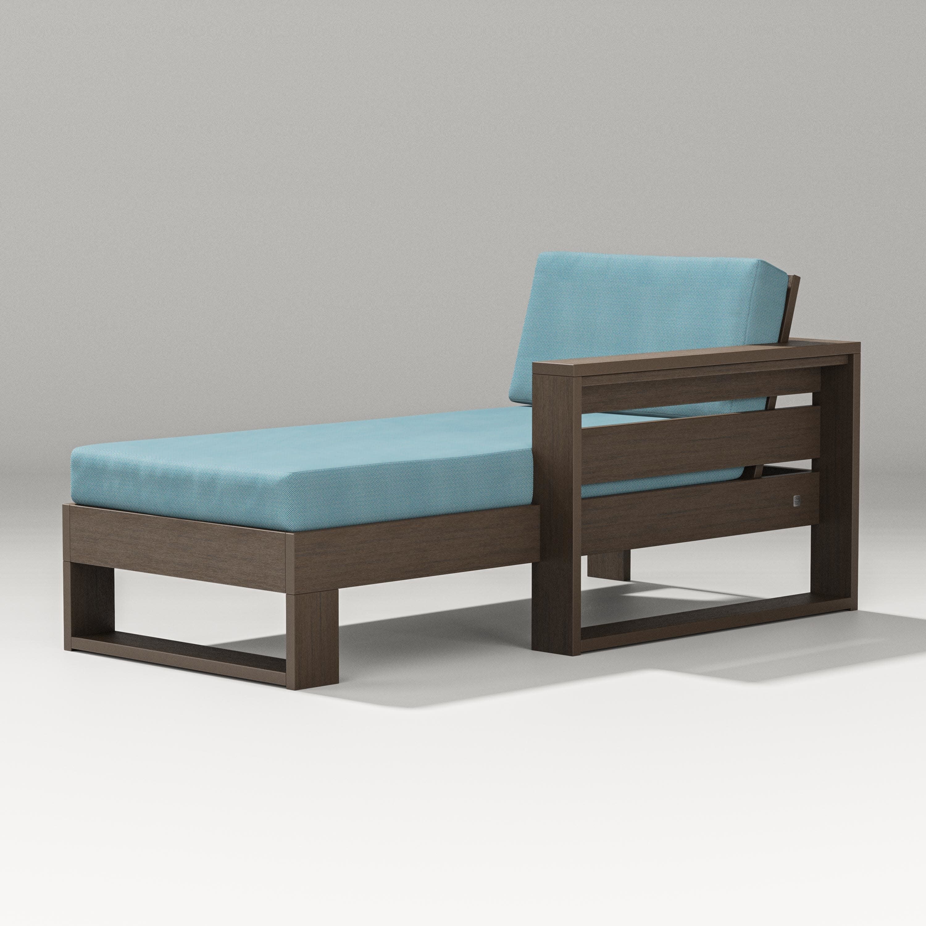 Latitude Modular Right Arm Chaise in Kona / Lattice Sky Blue