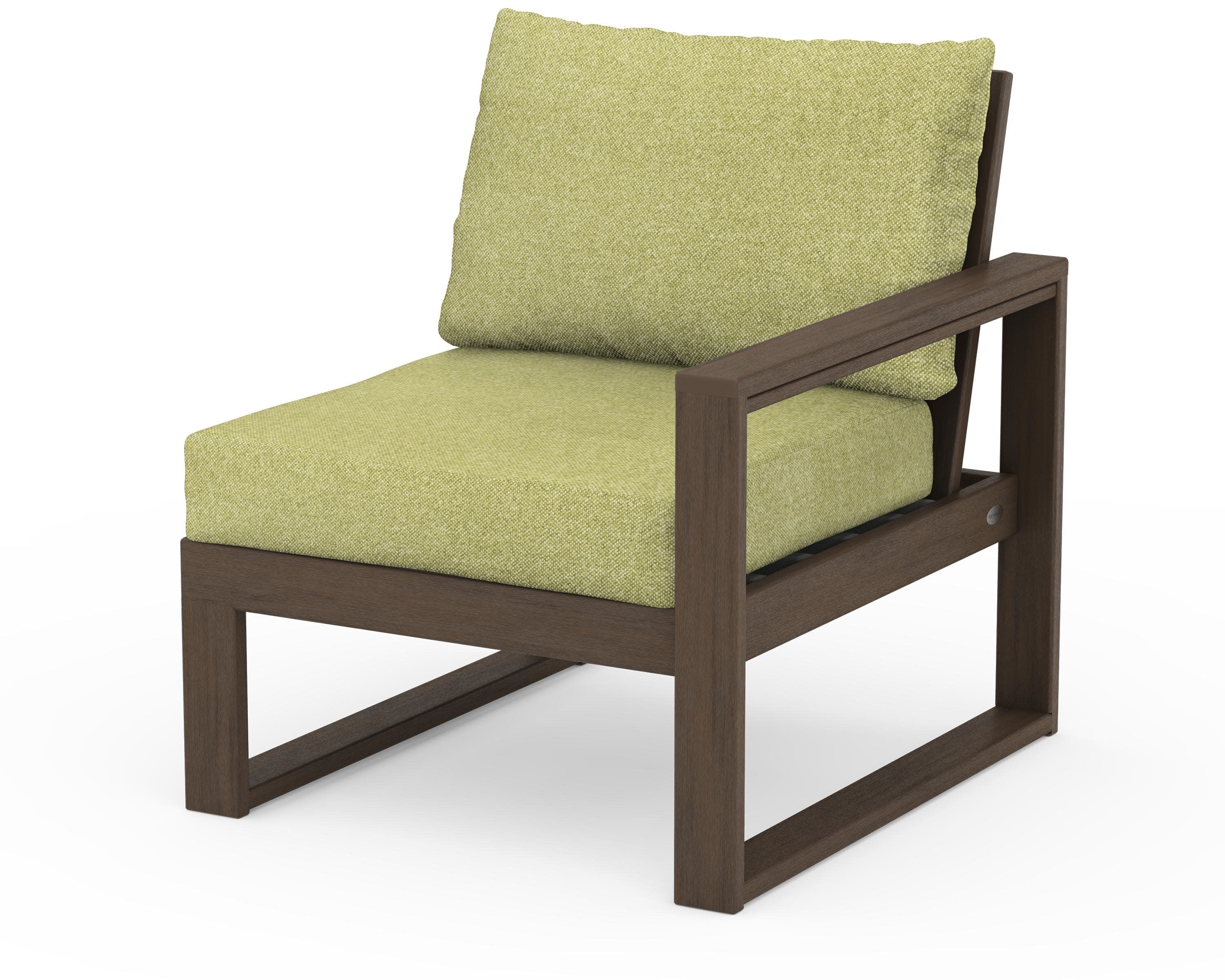 EDGE Modular Right Arm Chair in Kona / Chartreuse Boucle