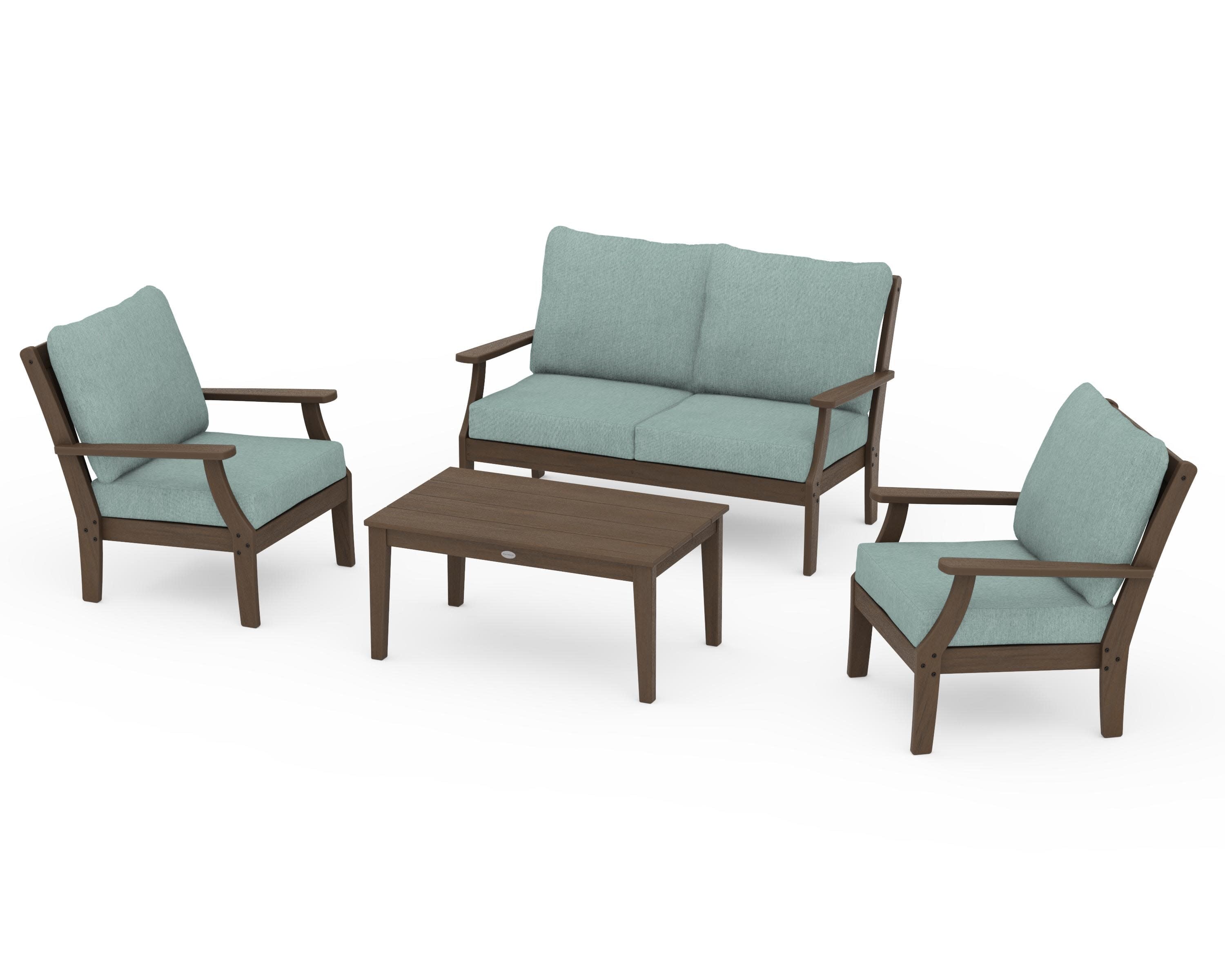 Braxton 4-Piece Deep Seating Chair Set in Kona / Glacier Spa