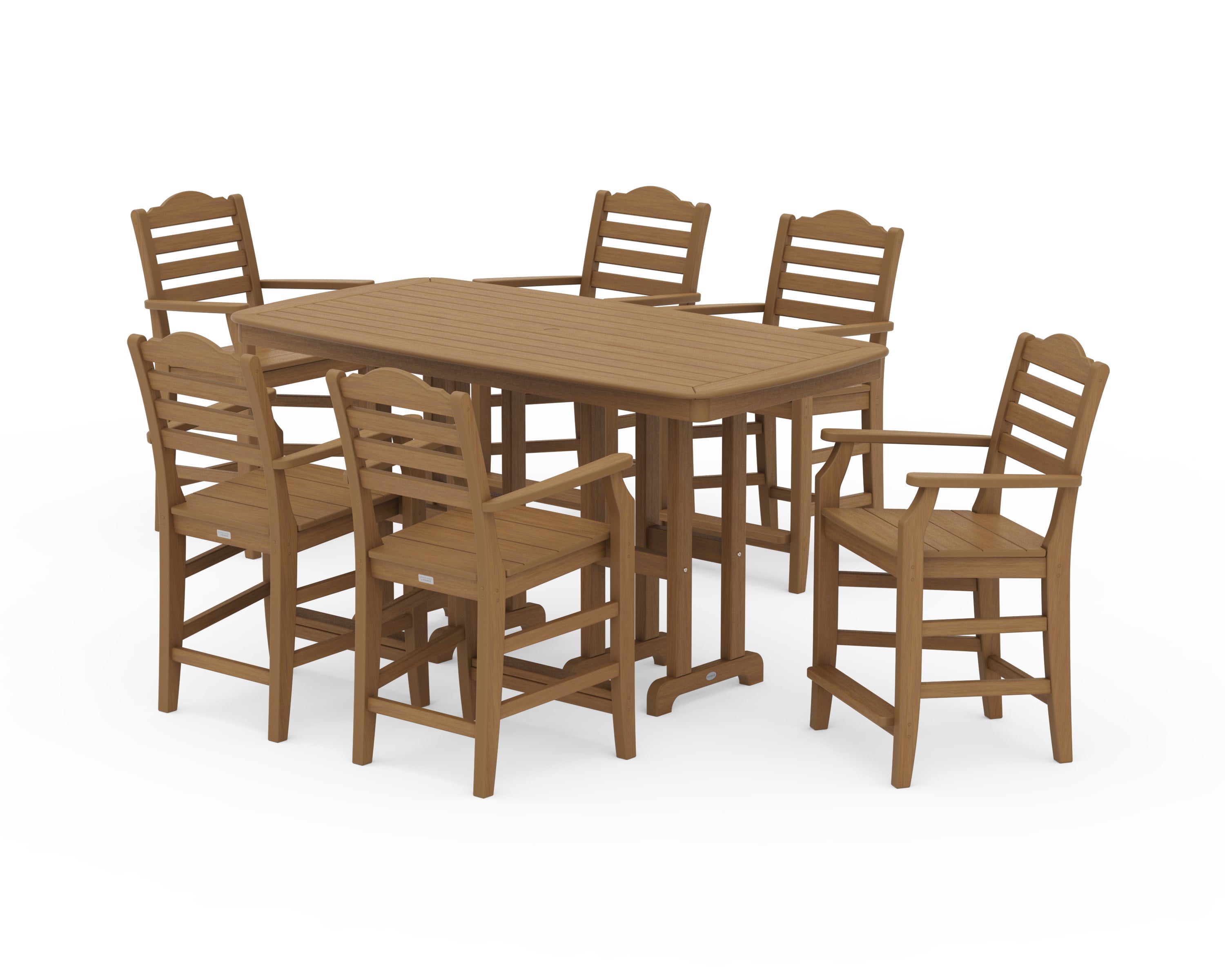 Savannah Arm Chair 7-Piece Counter Set in Natural