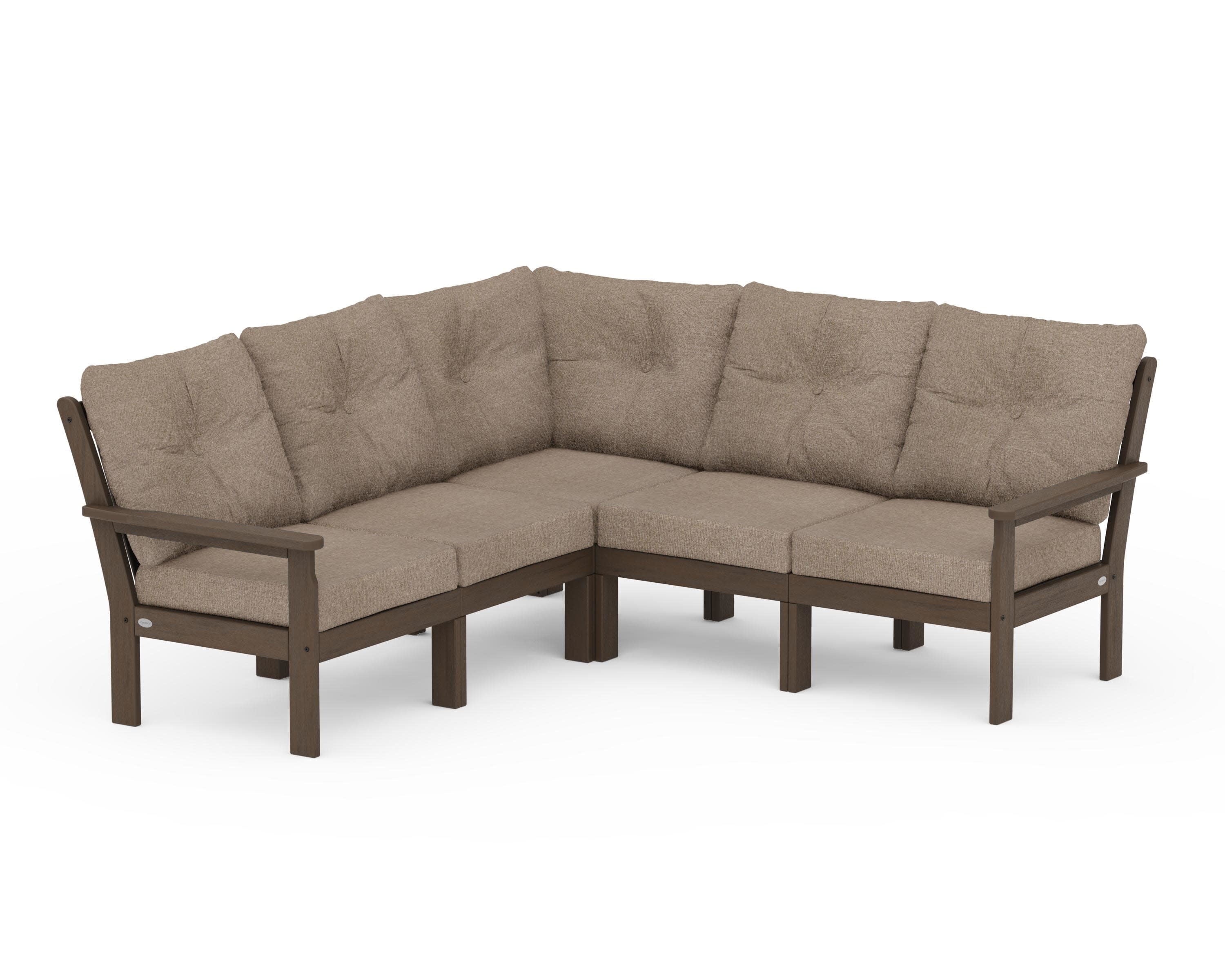 Vineyard 5-Piece Sectional in Kona / Spiced Burlap