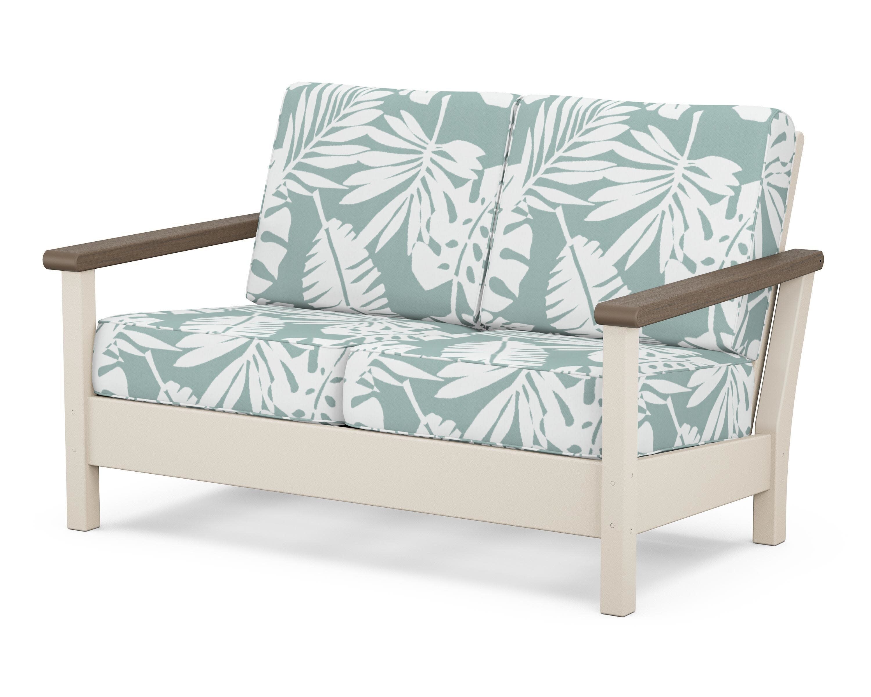 Harbour Deep Seating Loveseat in Sand / Kona / Leaf Glacier Spa