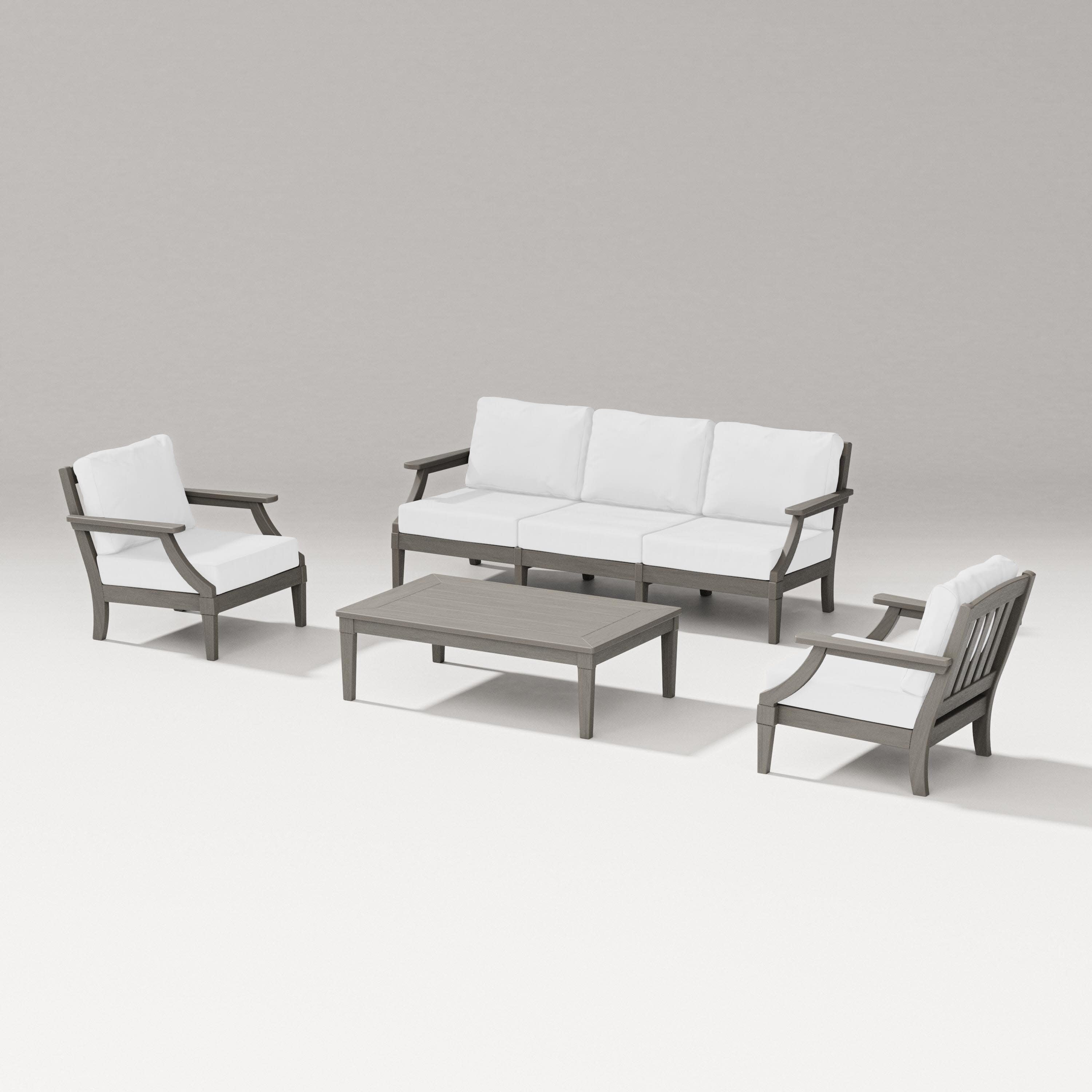 Estate 4-Piece Lounge Sofa Set in Driftwood / Natural
