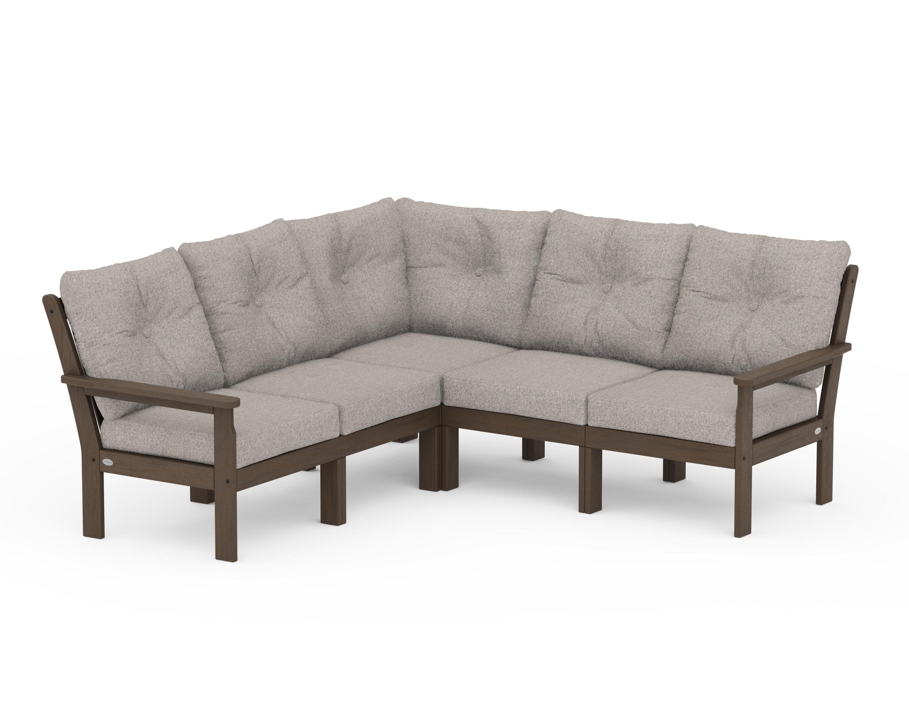 Vineyard 5-Piece Sectional in Kona / Weathered Tweed
