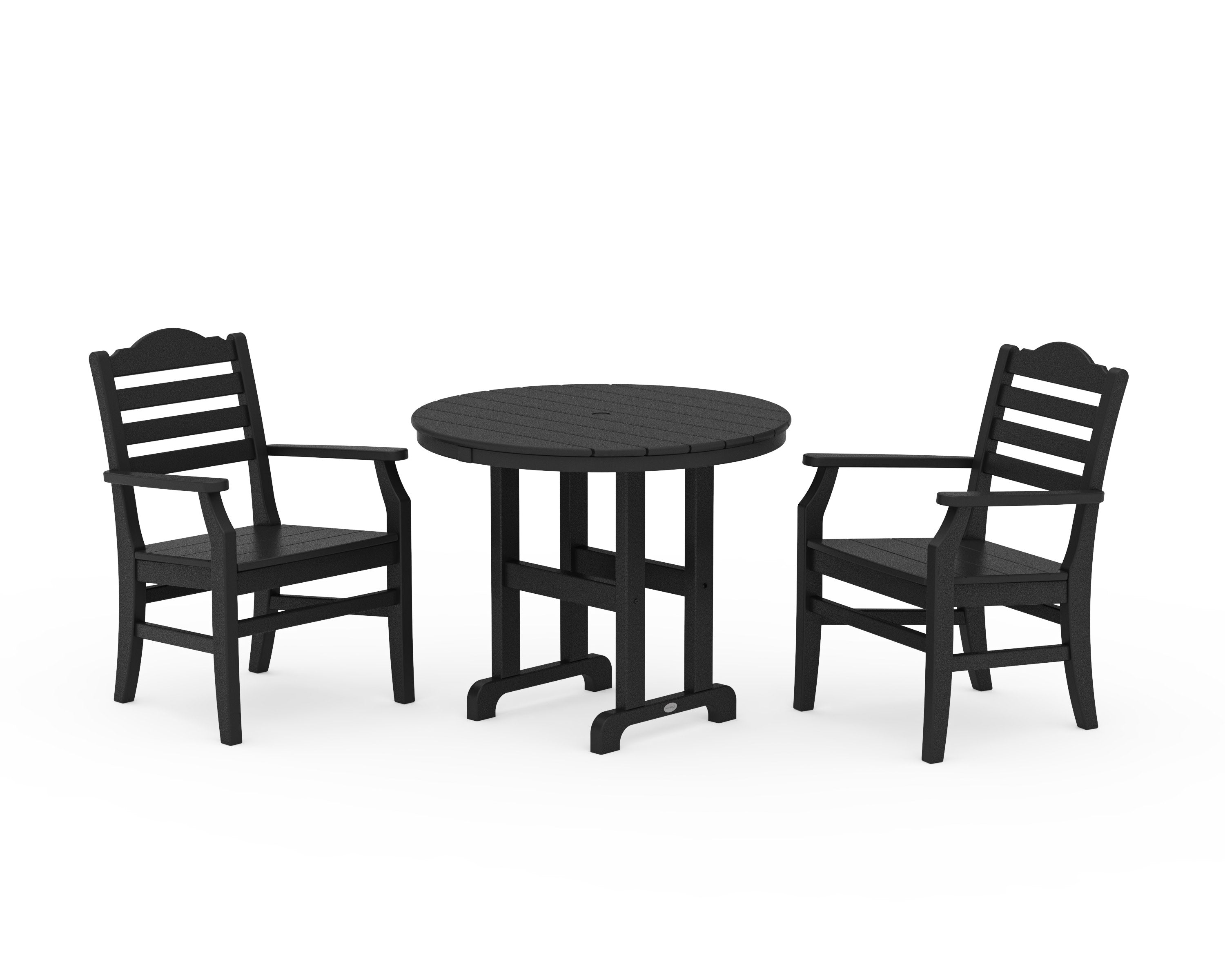 Savannah 3-Piece Farmhouse Dining Set in Black