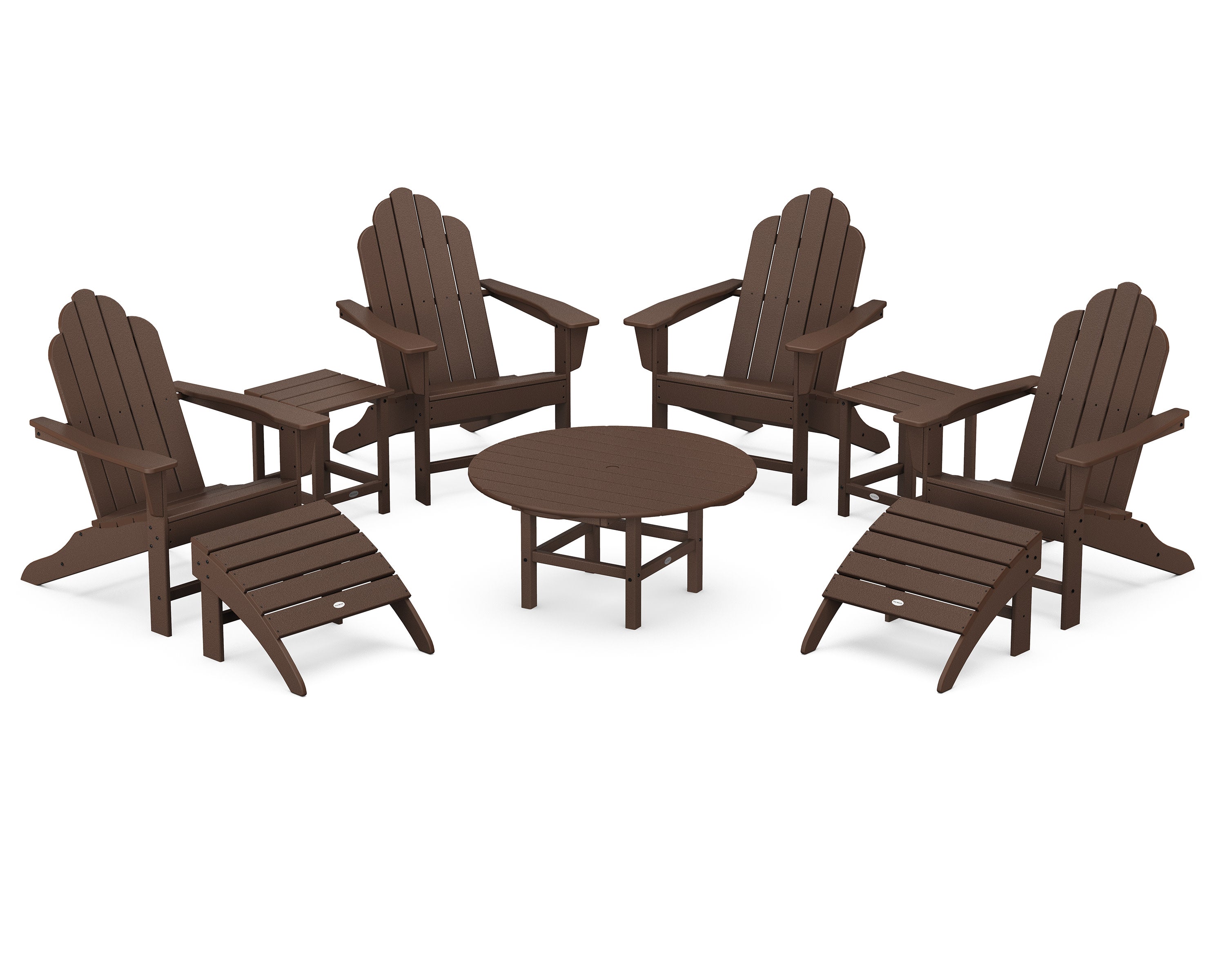 Long Island Adirondack 9-Piece Conversation Group in Mahogany