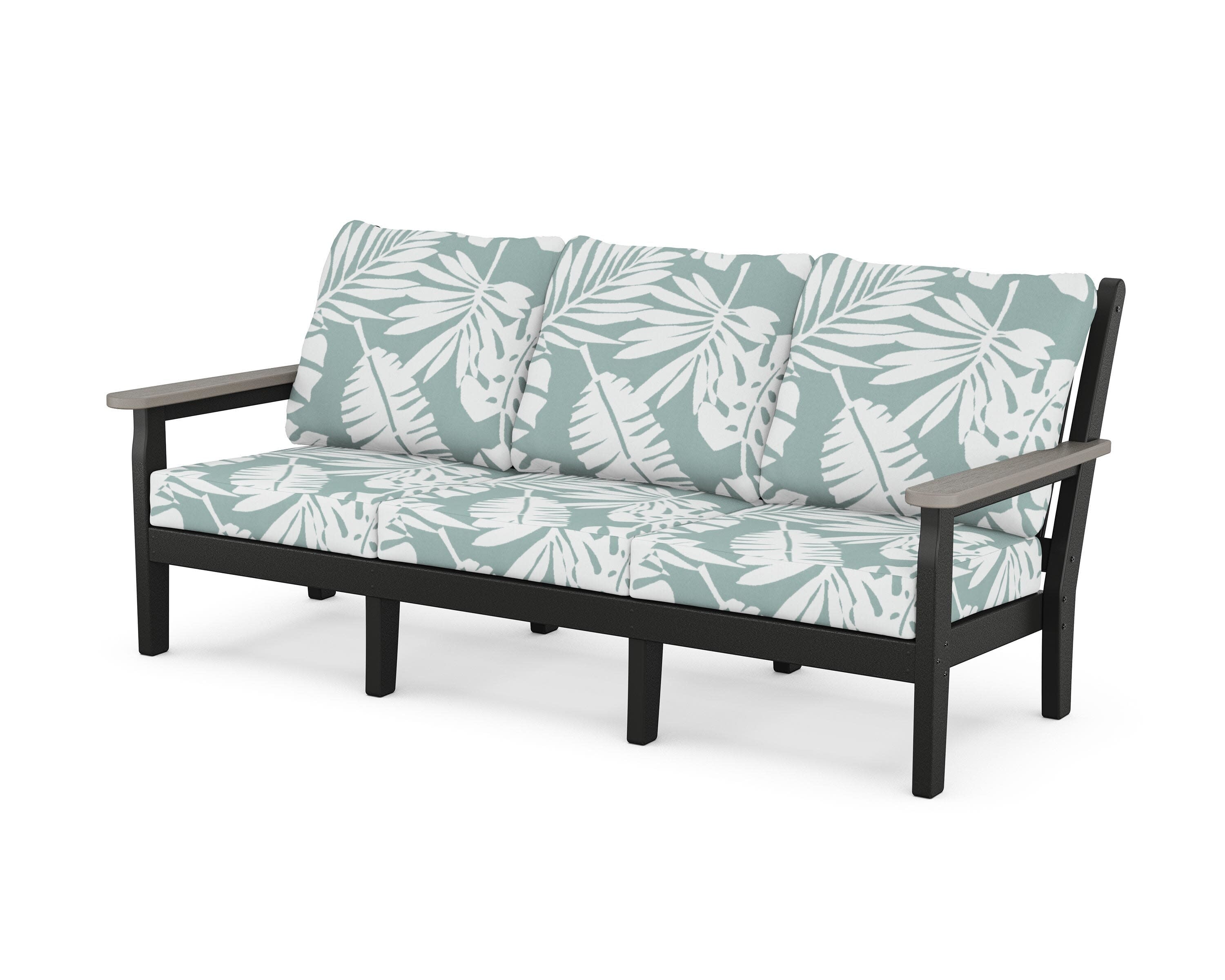 Chippendale Deep Seating Sofa in Black / Driftwood / Leaf Glacier Spa