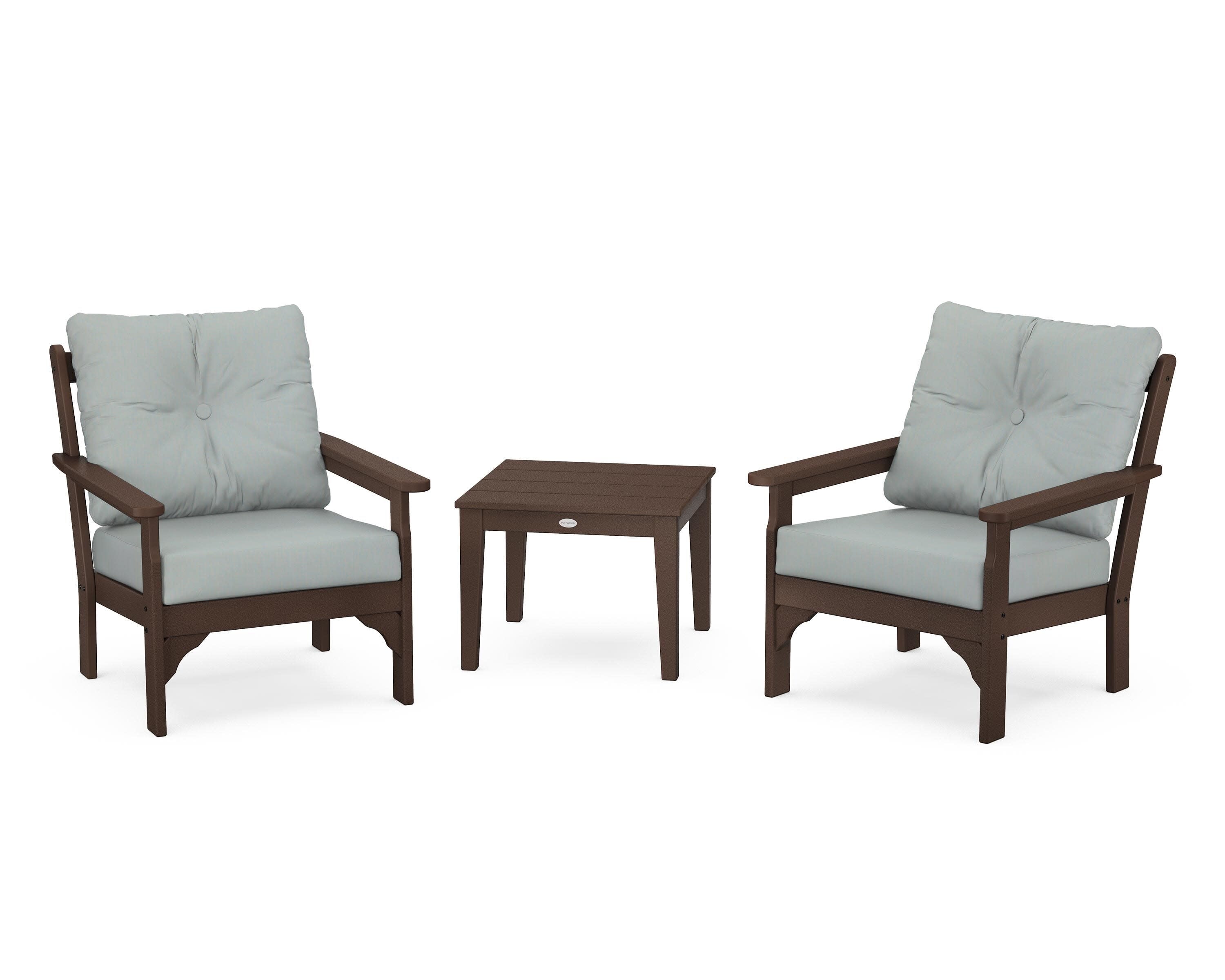 Vineyard 3-Piece Deep Seating Set in Mahogany / Spa