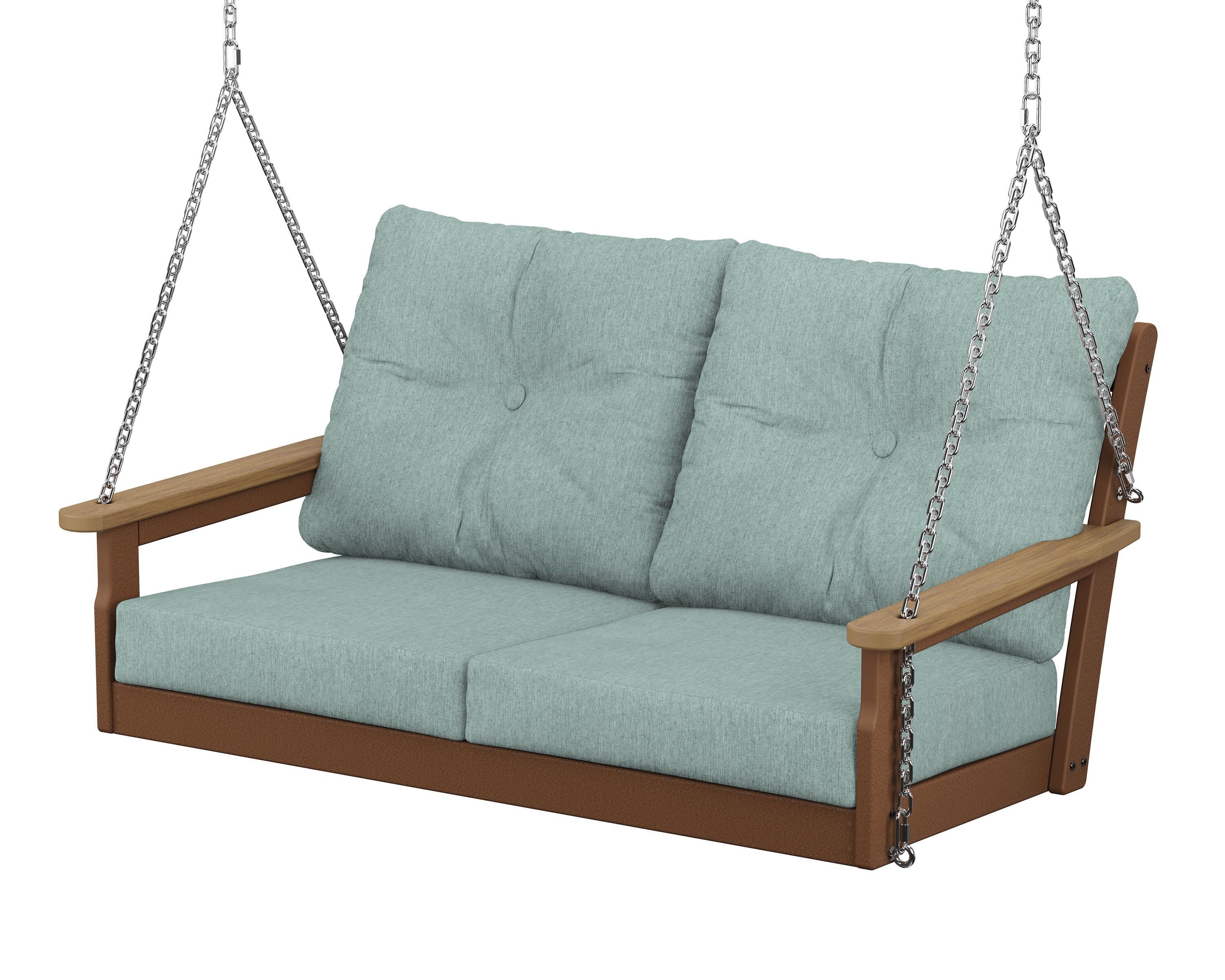 Vineyard Deep Seating Swing in Teak / Natural / Glacier Spa