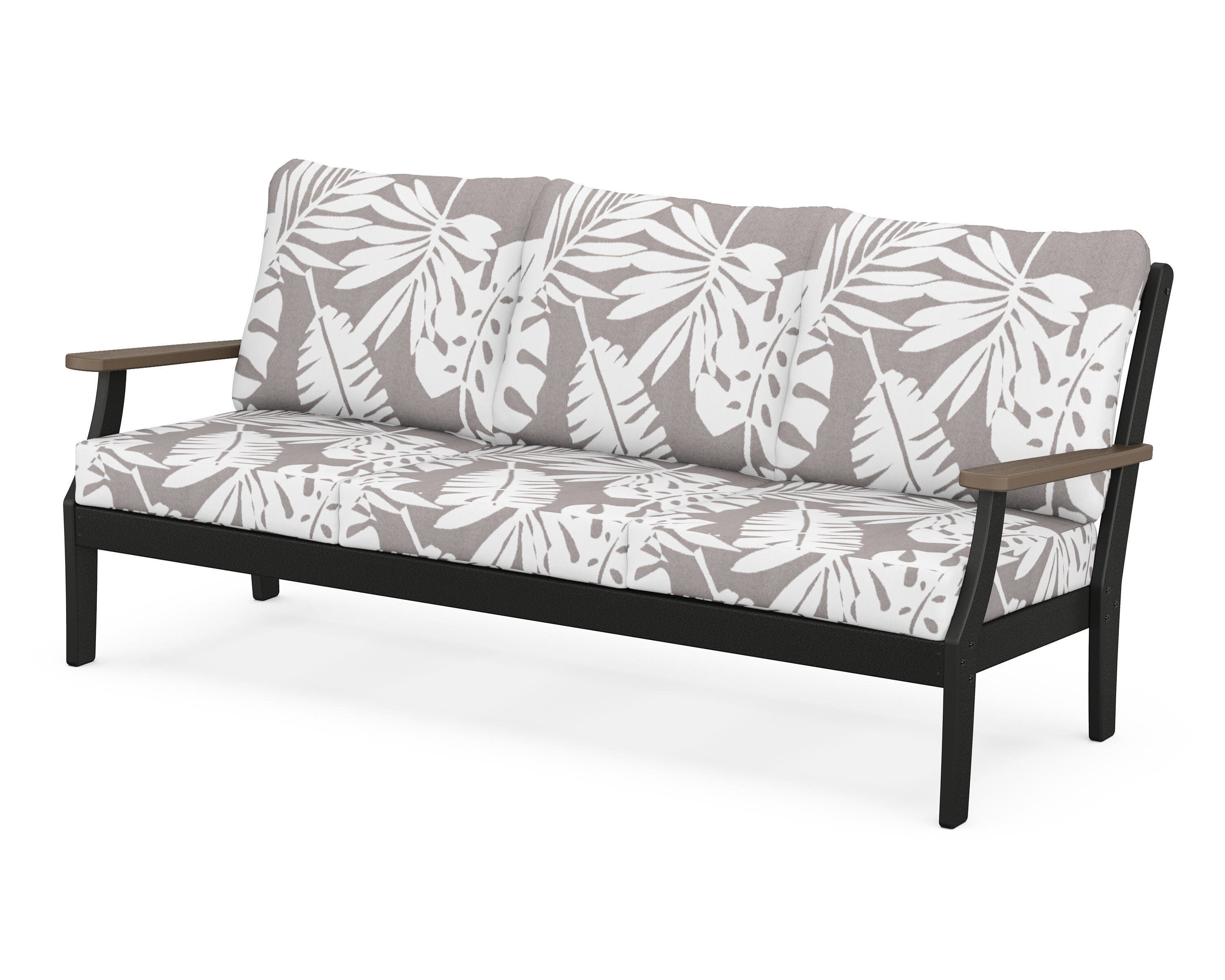 Braxton Deep Seating Sofa in Black / Kona / Leaf Grey Mist