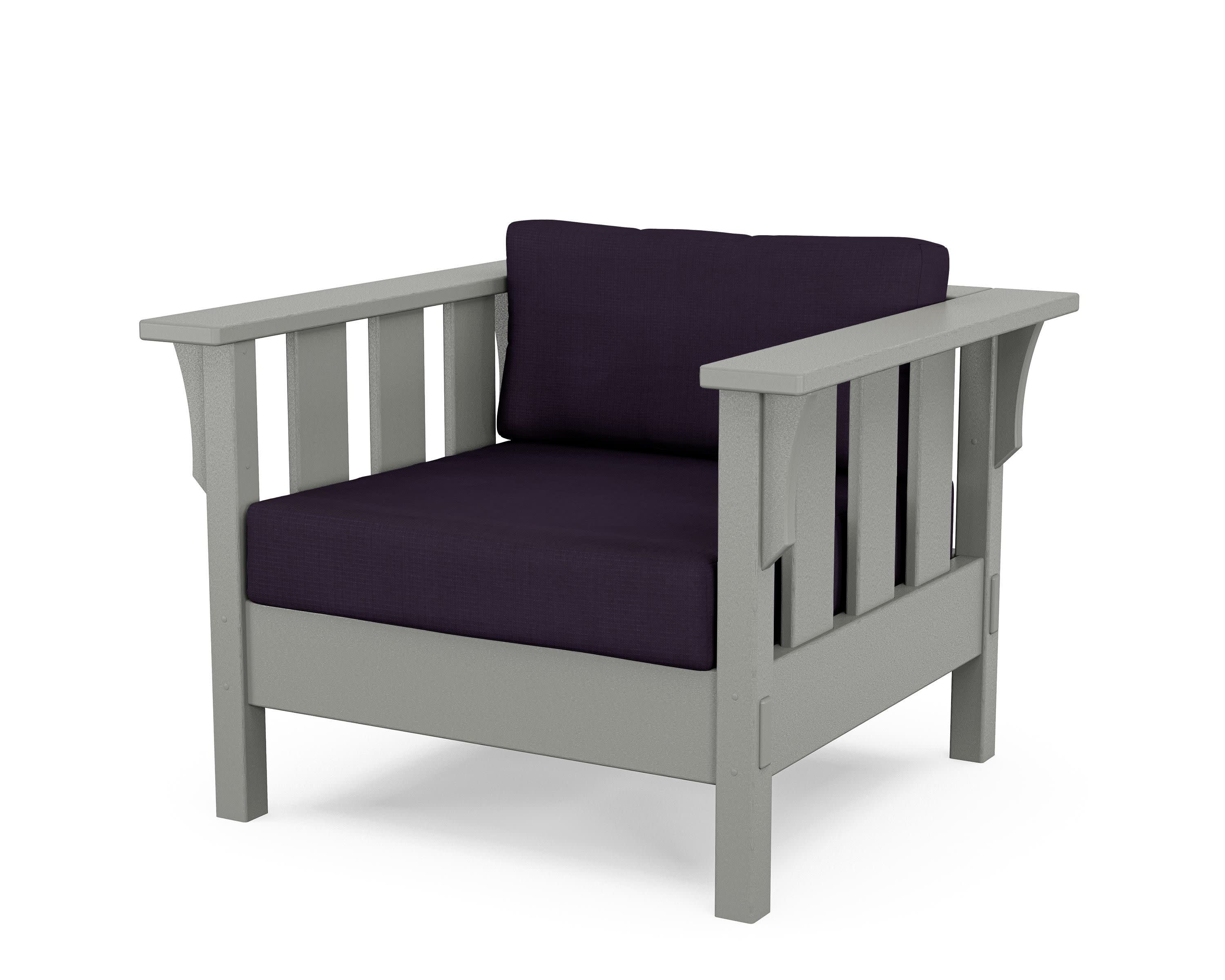 Acadia Deep Seating Chair in Slate Grey / Navy Linen