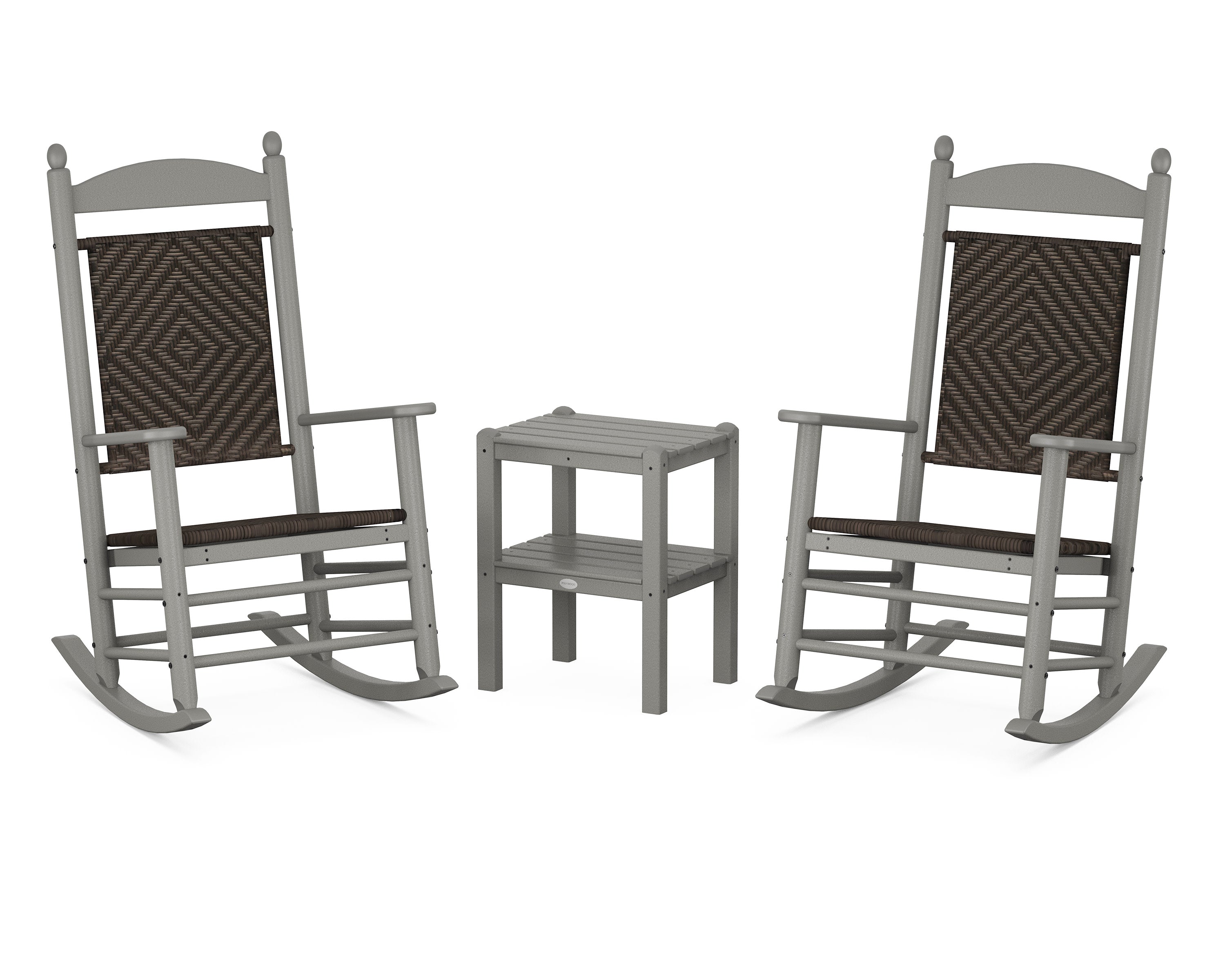 Jefferson 3-Piece Woven Rocker Set in Slate Grey / Cahaba