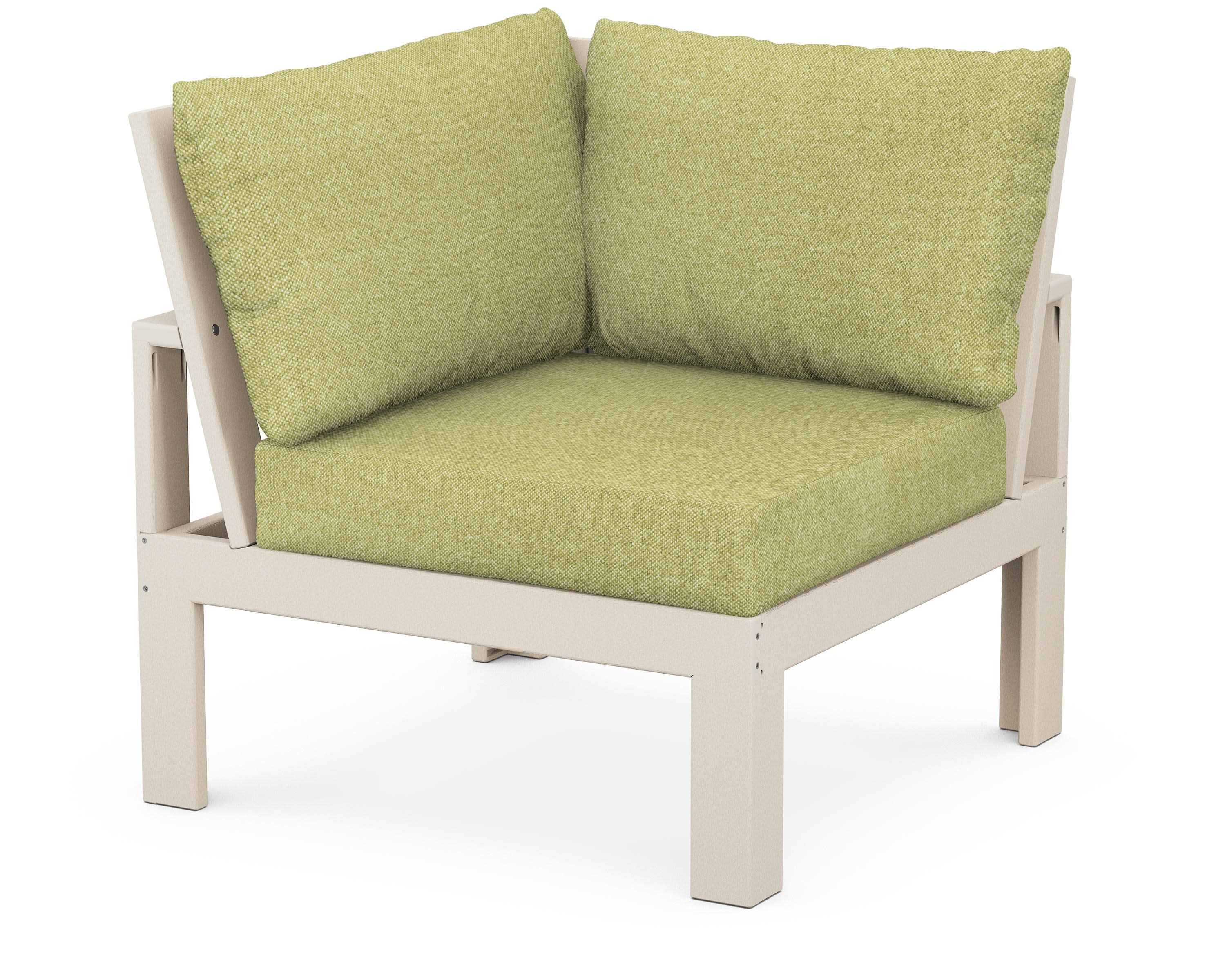 Modular Corner Chair in Sand / Chartreuse Boucle