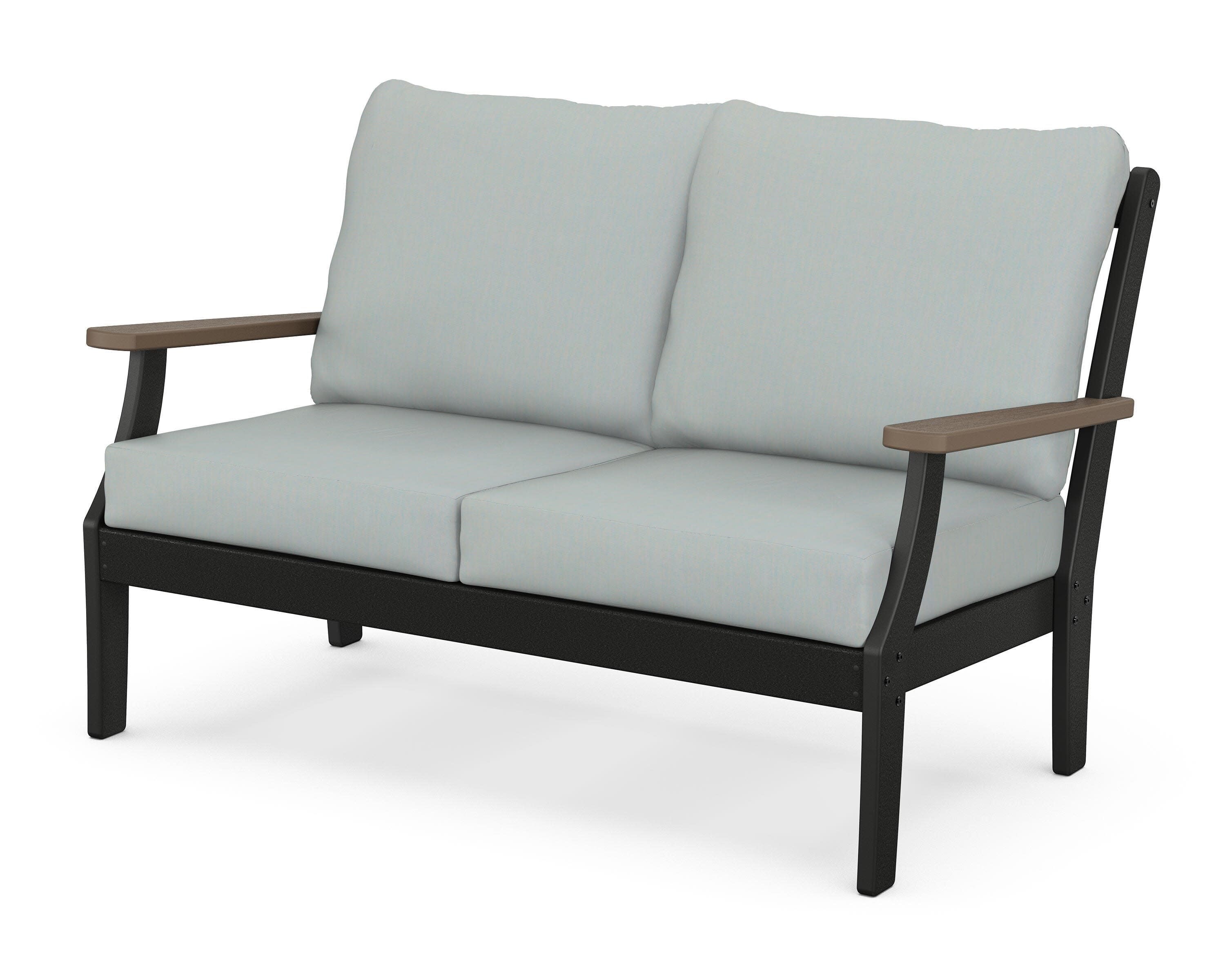 Braxton Deep Seating Loveseat in Black / Kona / Spa