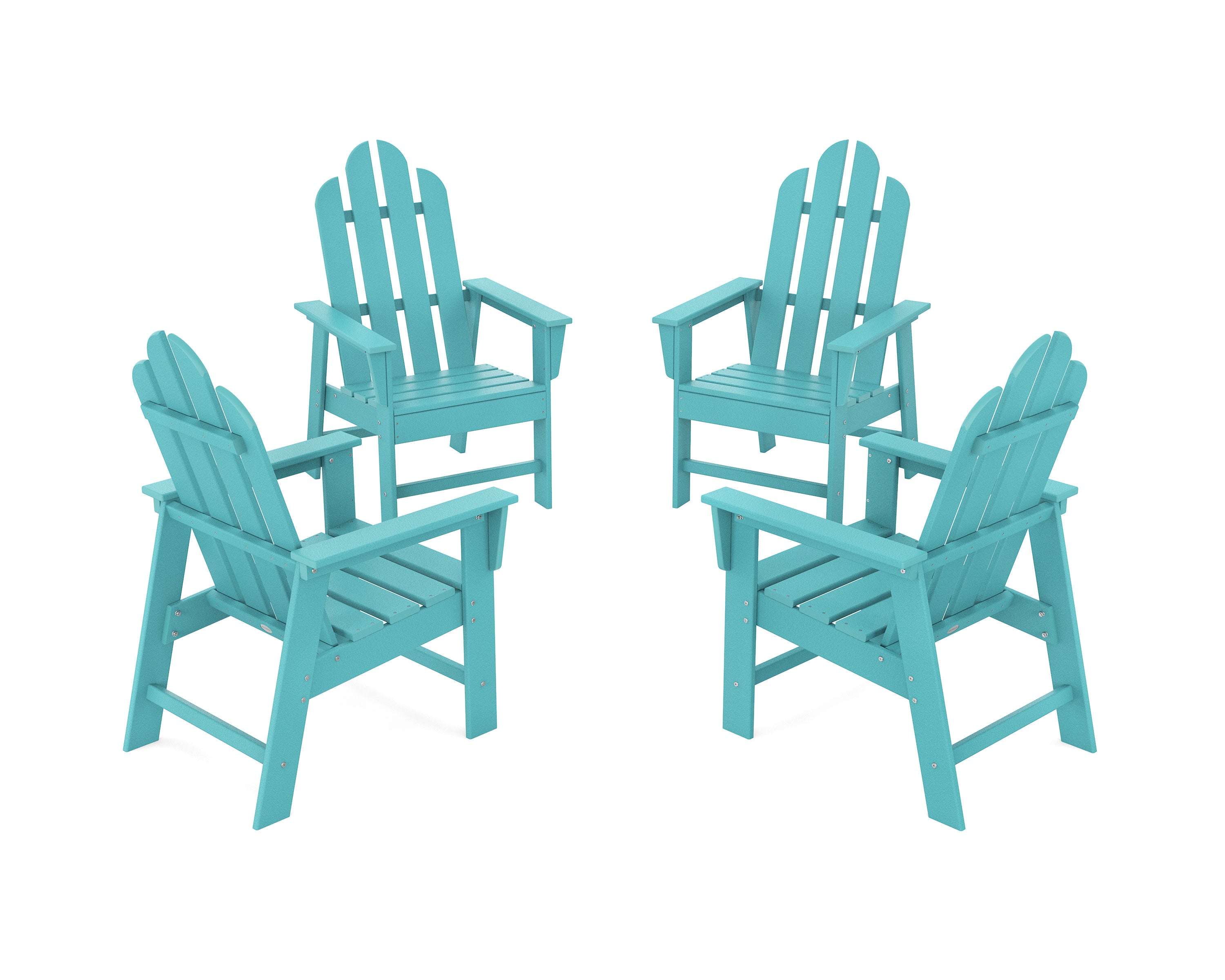 Long Island 4-Piece Upright Adirondack Conversation Set in Aruba