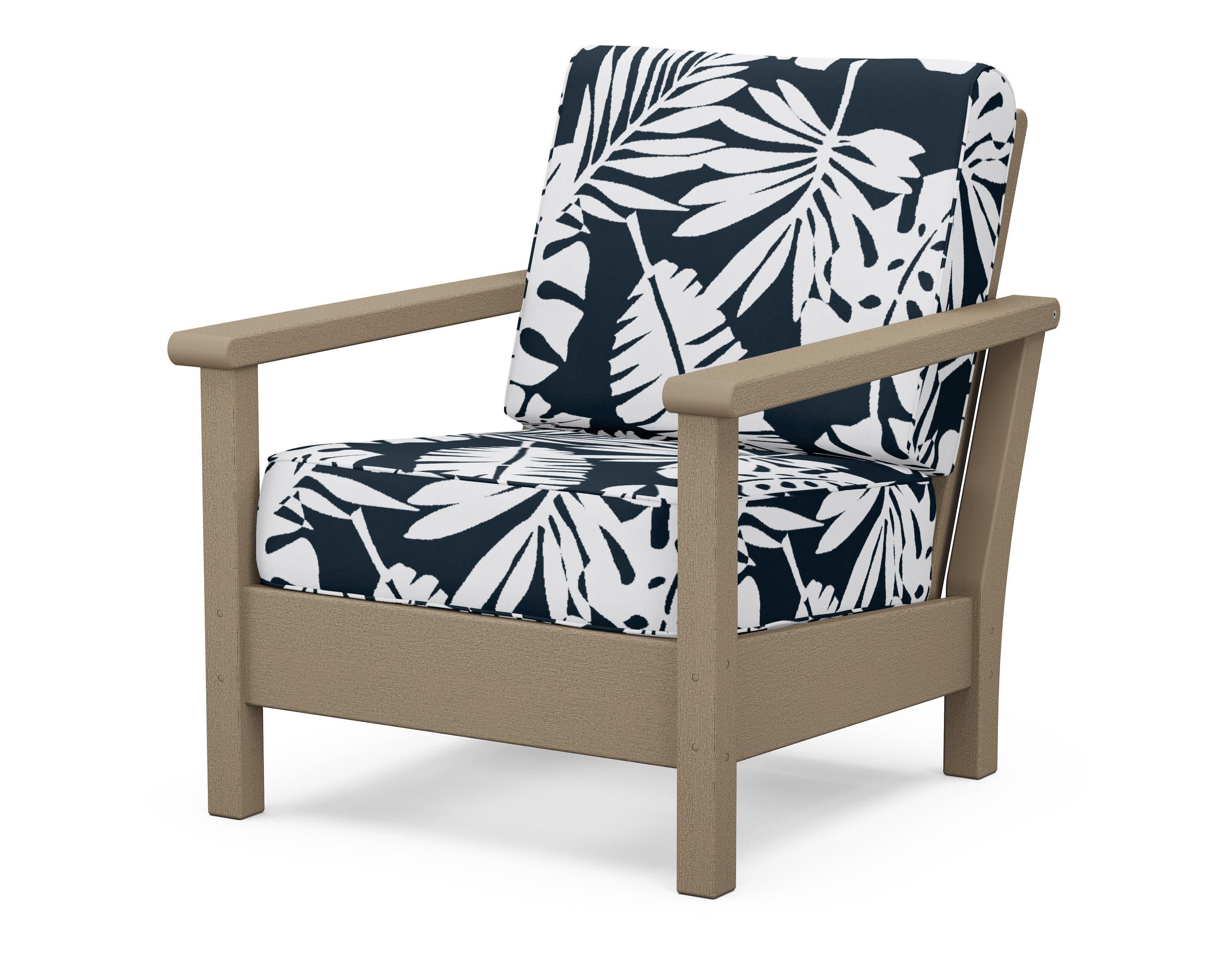 Harbour Deep Seating Chair in Vintage Sahara / Leaf Marine Indigo