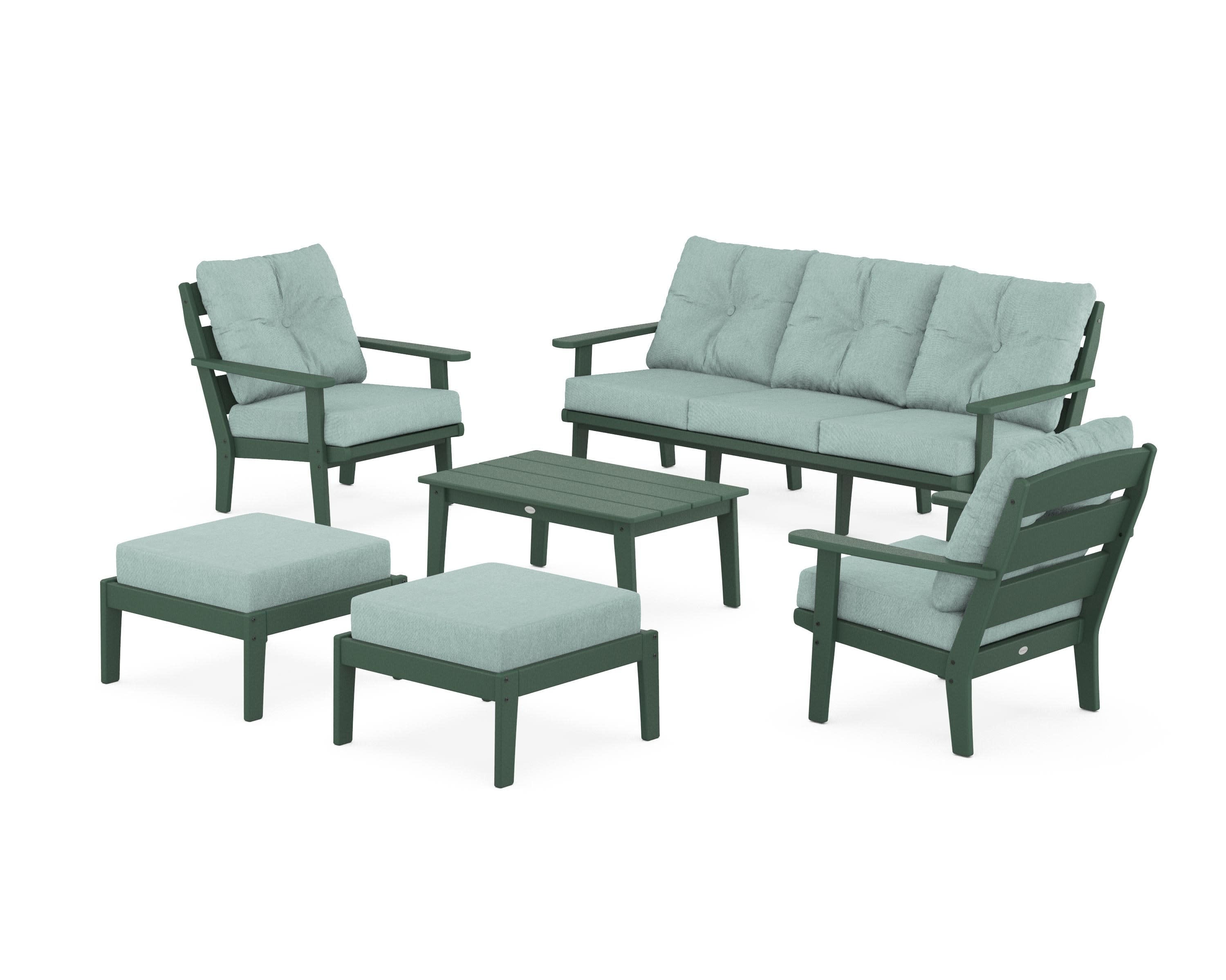 Lakeside 6-Piece Lounge Sofa Set in Green / Glacier Spa