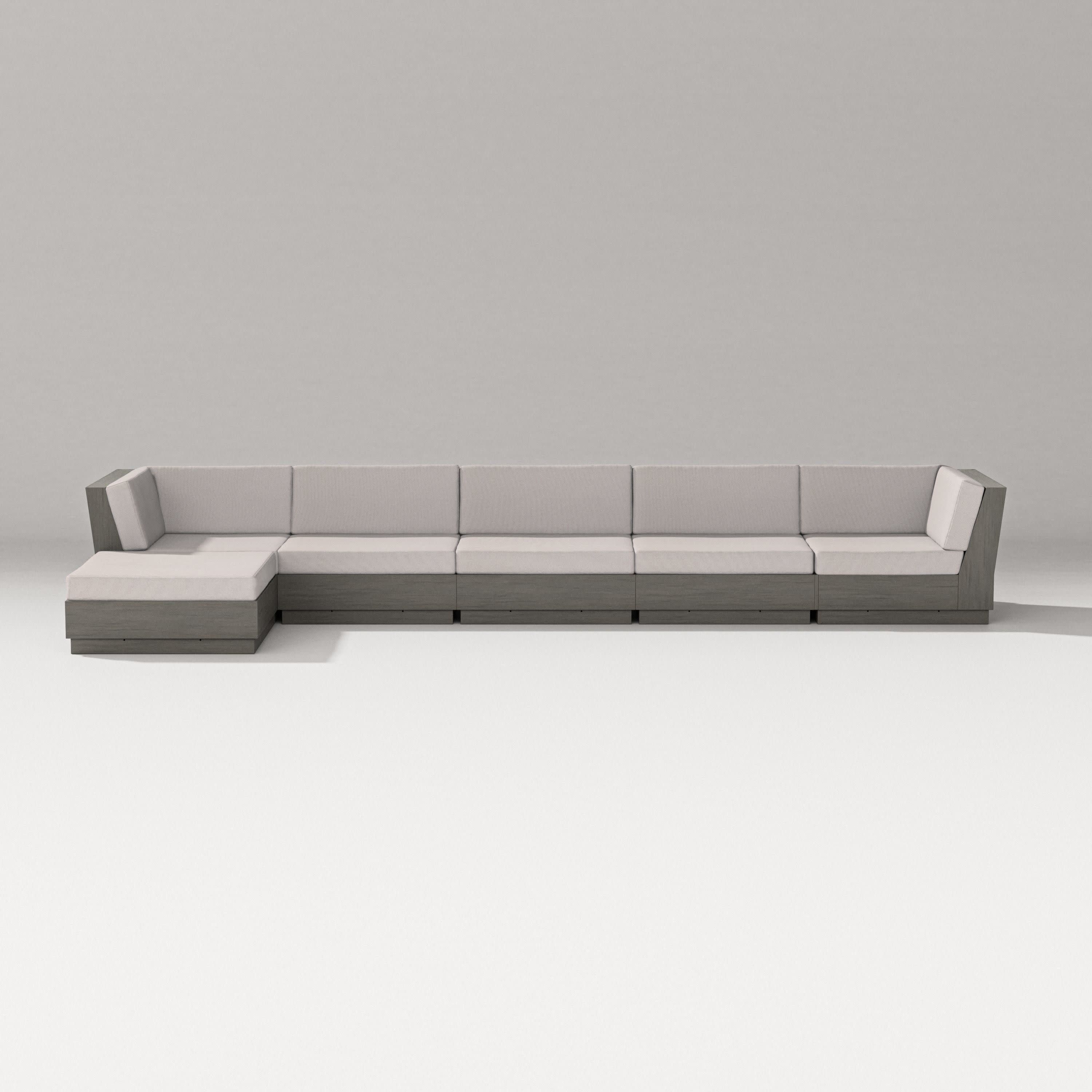 Elevate 6-Piece Chaise Sectional in Driftwood / Dune Burlap