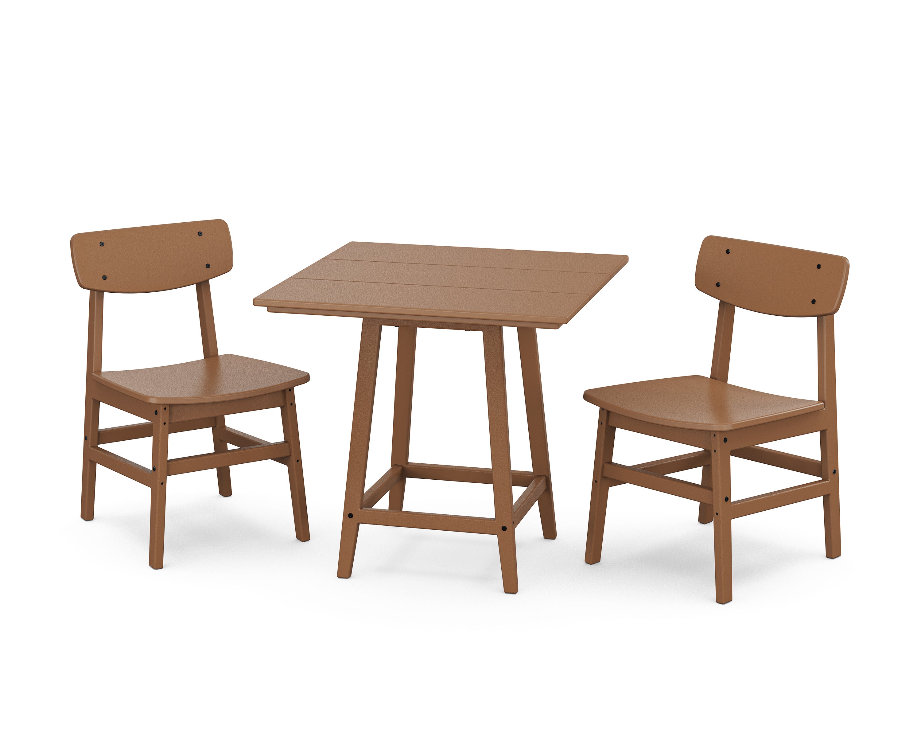 Modern Studio Urban Chair 3-Piece Bistro Dining Set in Teak