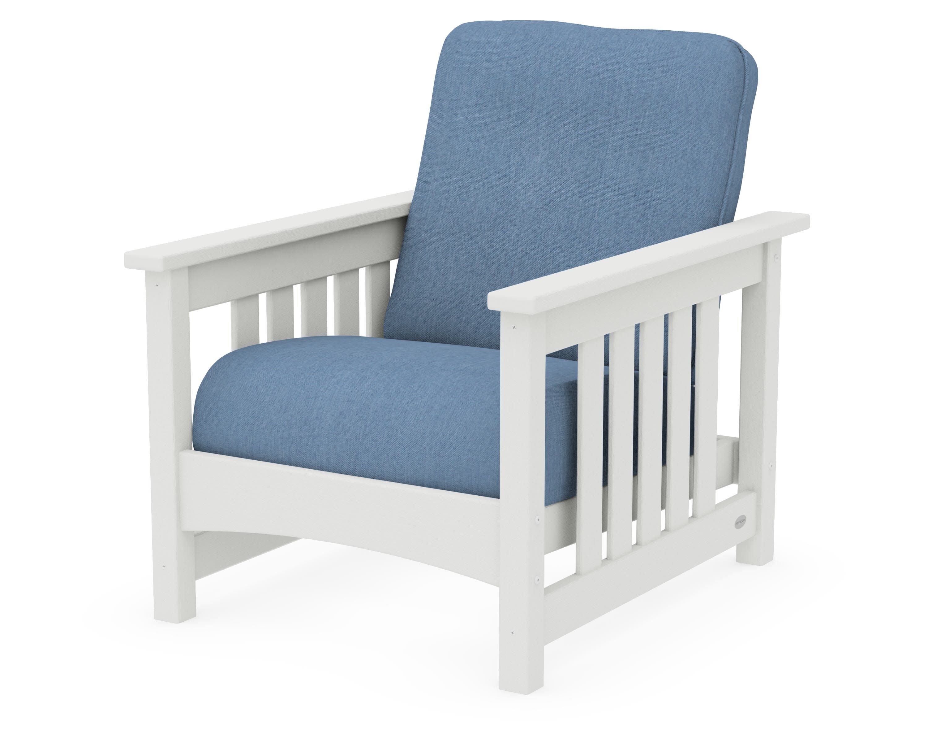Club Mission Chair in Vintage White / Sky Blue