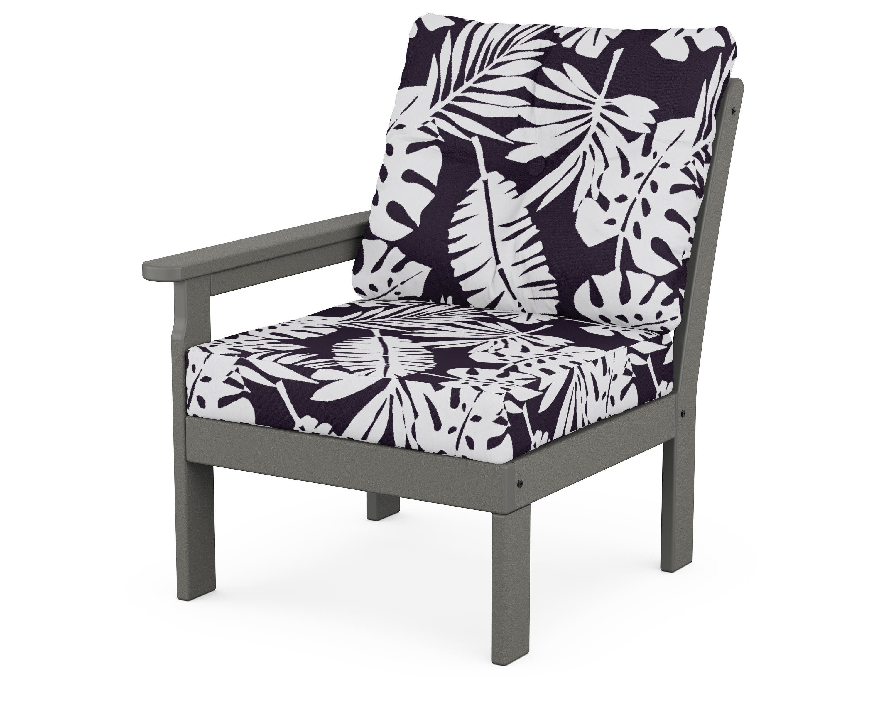 Vineyard Modular Left Arm Chair in Slate Grey / Leaf Navy