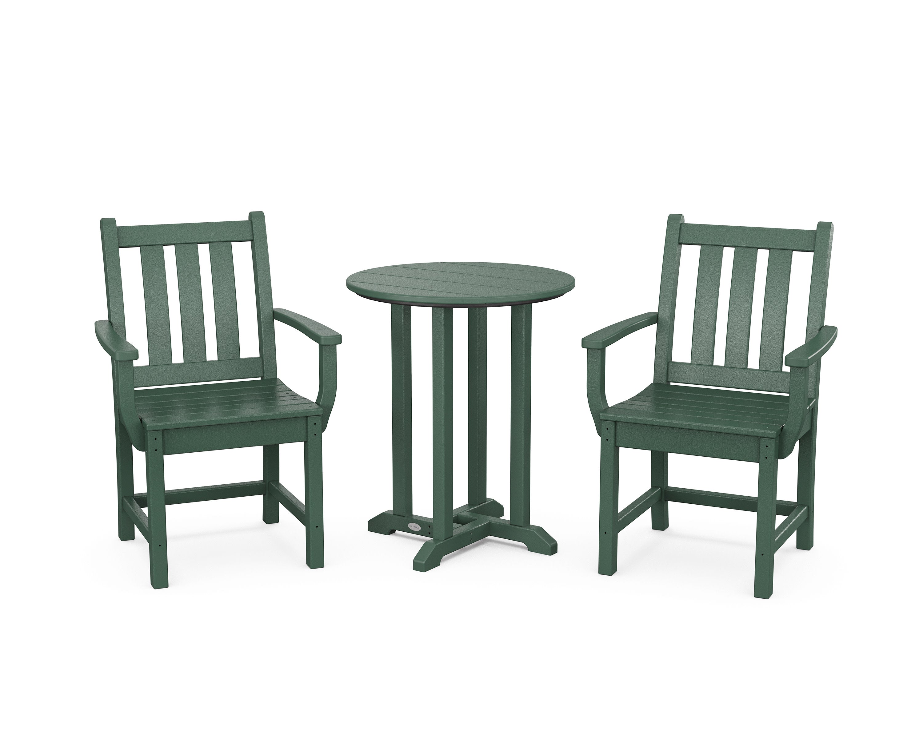 Traditional Garden 3-Piece Round Bistro Dining Set in Green