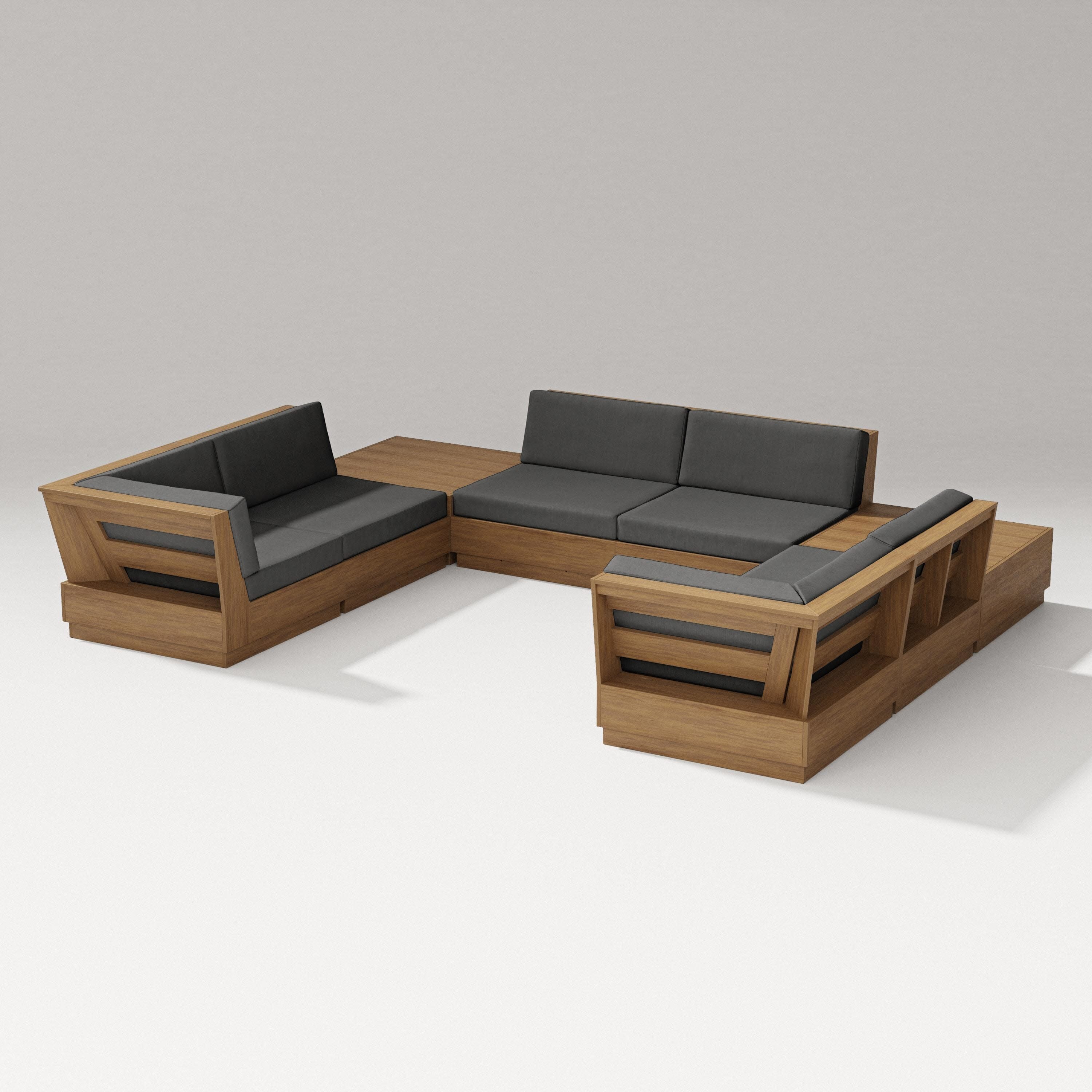 Elevate 8-Piece U-Shaped Sectional in Natural / Spectrum Carbon