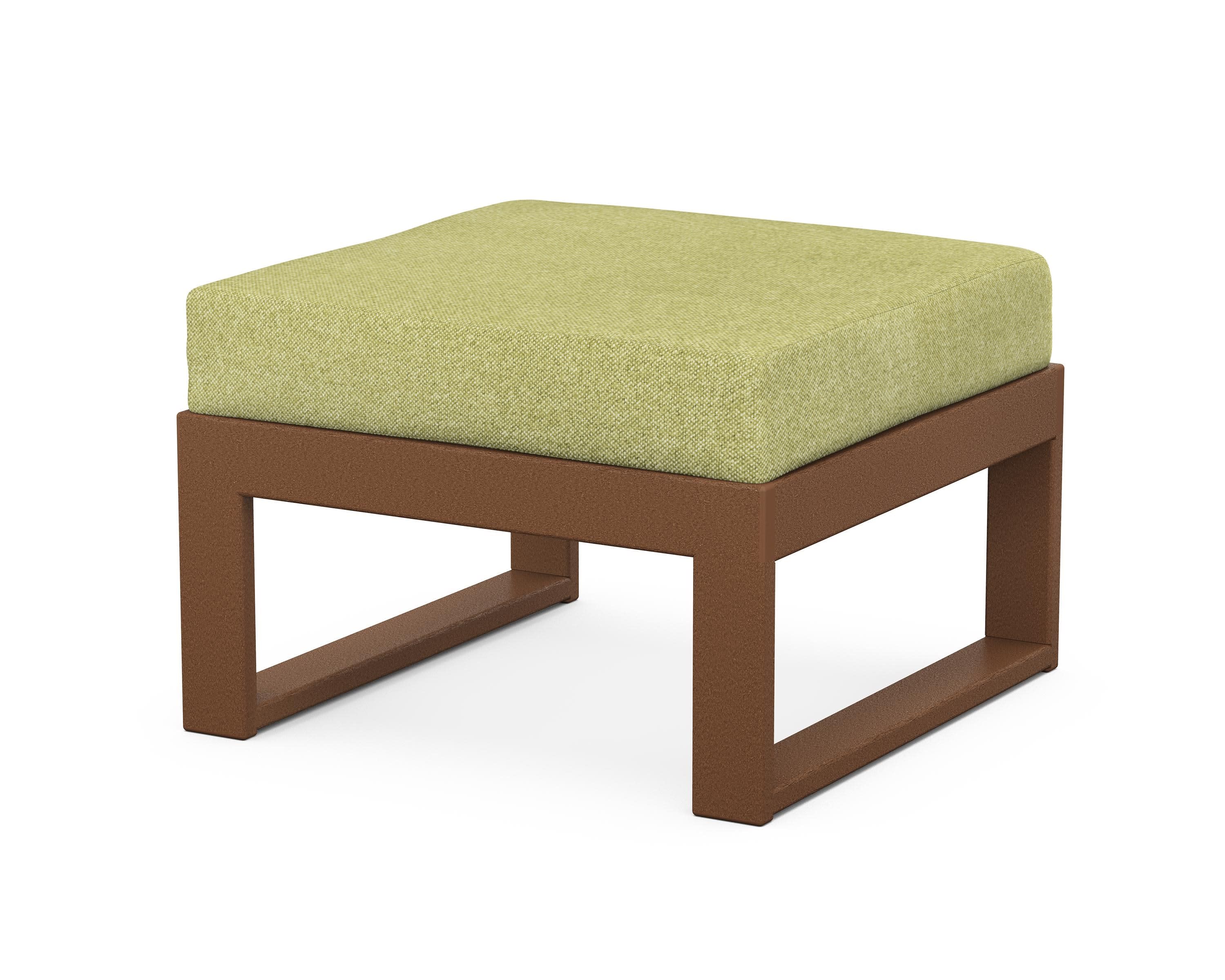 Modular Ottoman - Modern in Teak / Chartreuse Boucle
