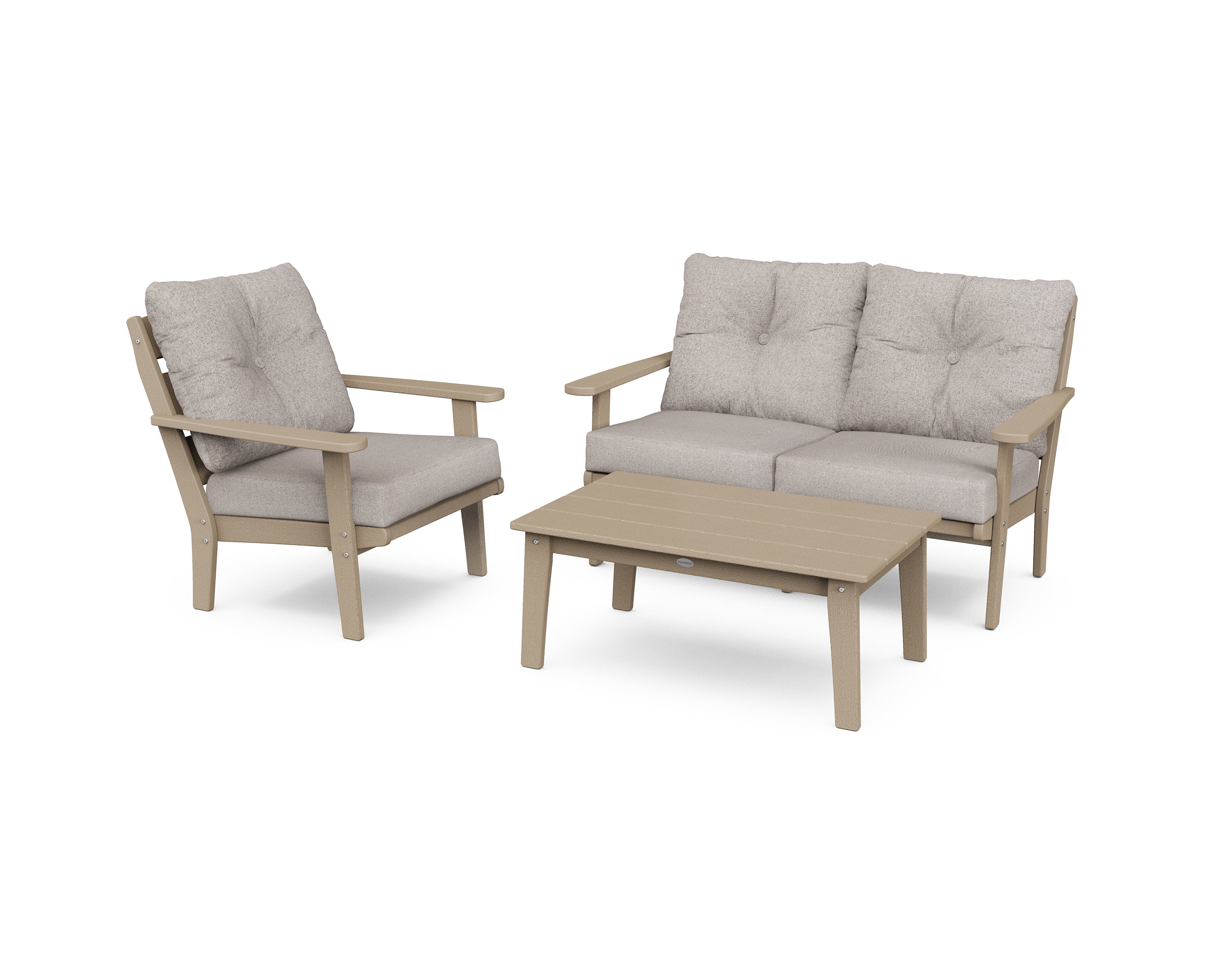 Lakeside 3-Piece Deep Seating Set in Vintage Sahara / Weathered Tweed