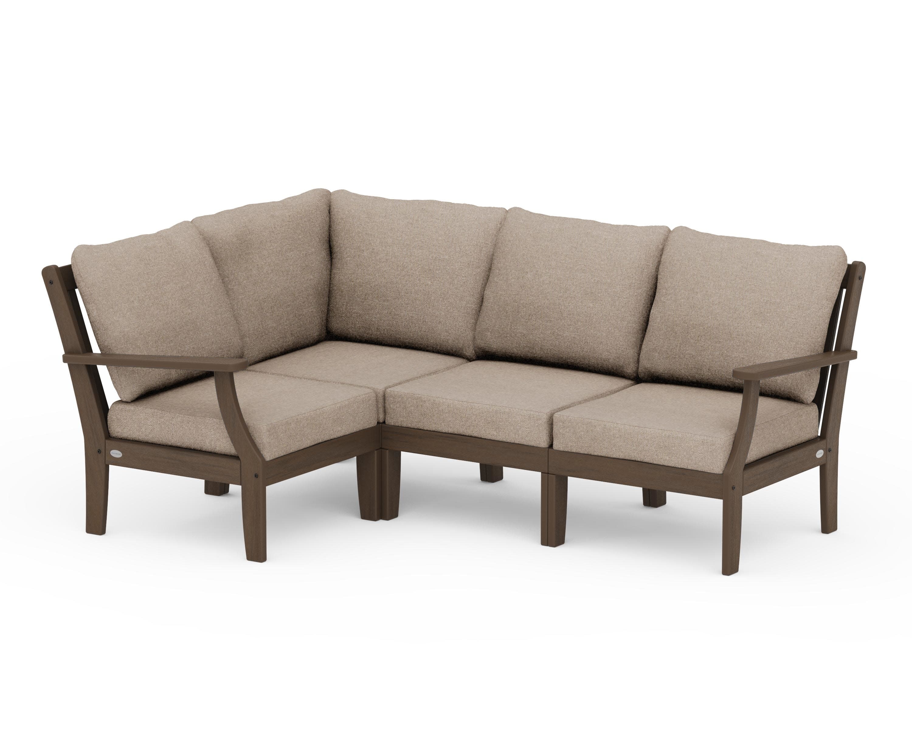 Braxton Modular 4-Piece Deep Seating Set in Kona / Spiced Burlap
